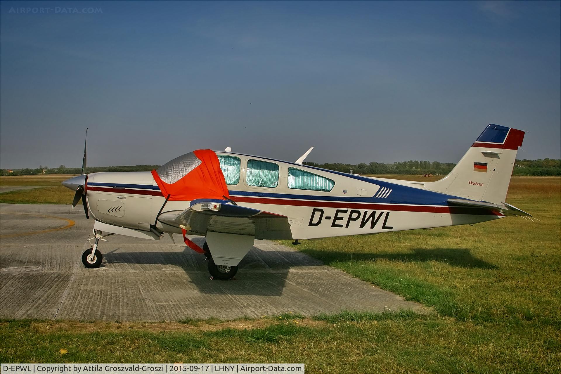 D-EPWL, Beech F33A Bonanza C/N CE1587, LHNY - Nyíregyháza Airport, Hungary