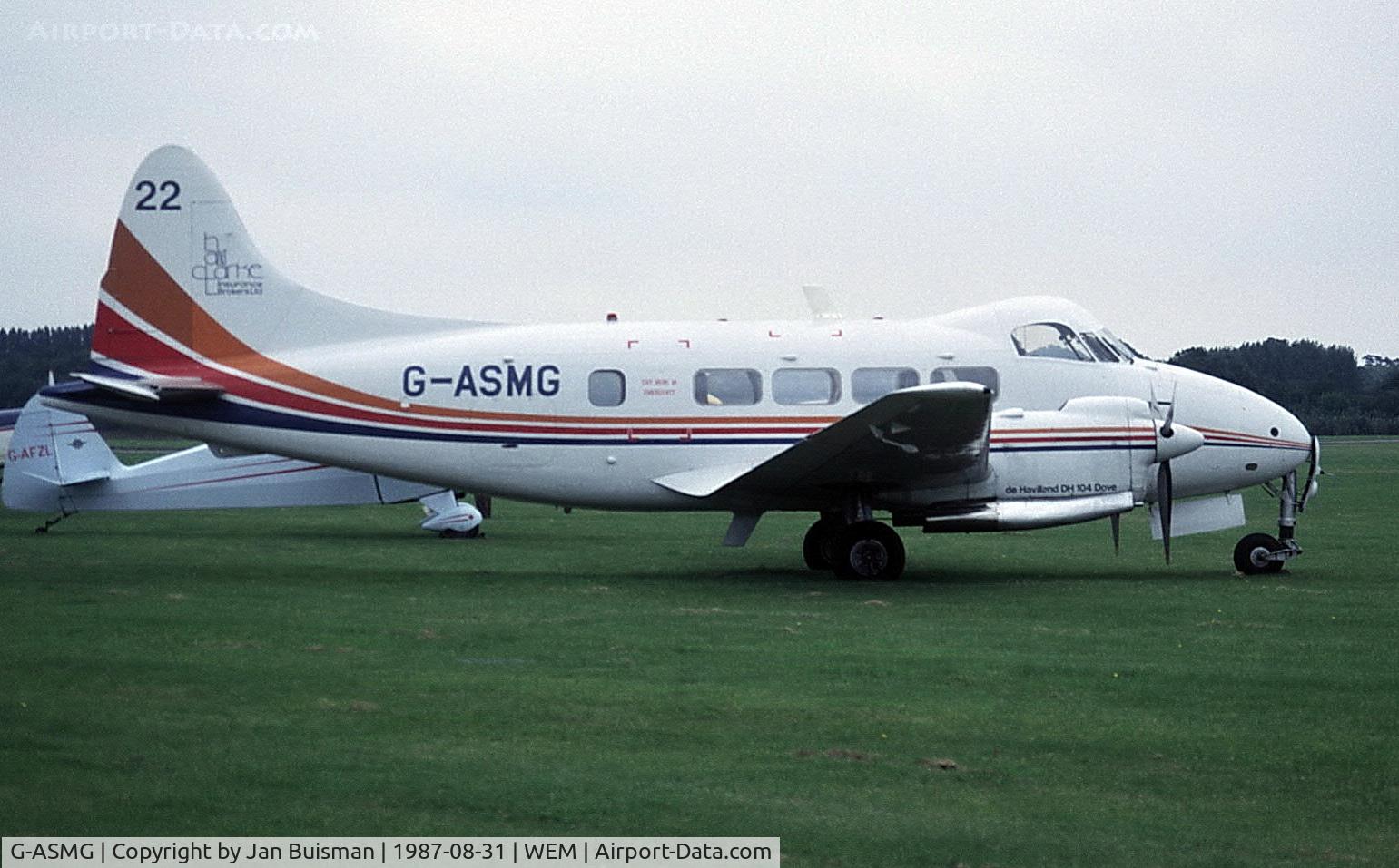 G-ASMG, 1963 De Havilland DH-104 Dove 8 C/N 04533, Corporate