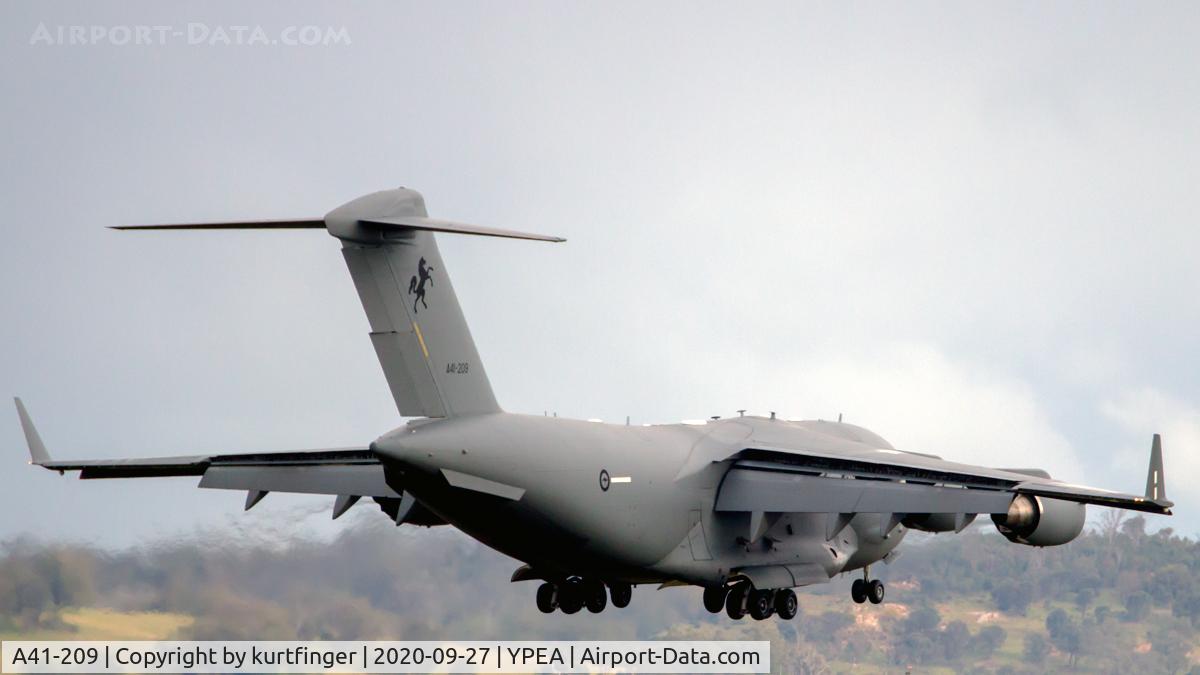 A41-209, 2008 Boeing C-17A Globemaster III C/N F-184, Boeing C-17A cn 50185 ln F-184.  Globemaster III RAAF A41-209  YPEA 27 September 2020.