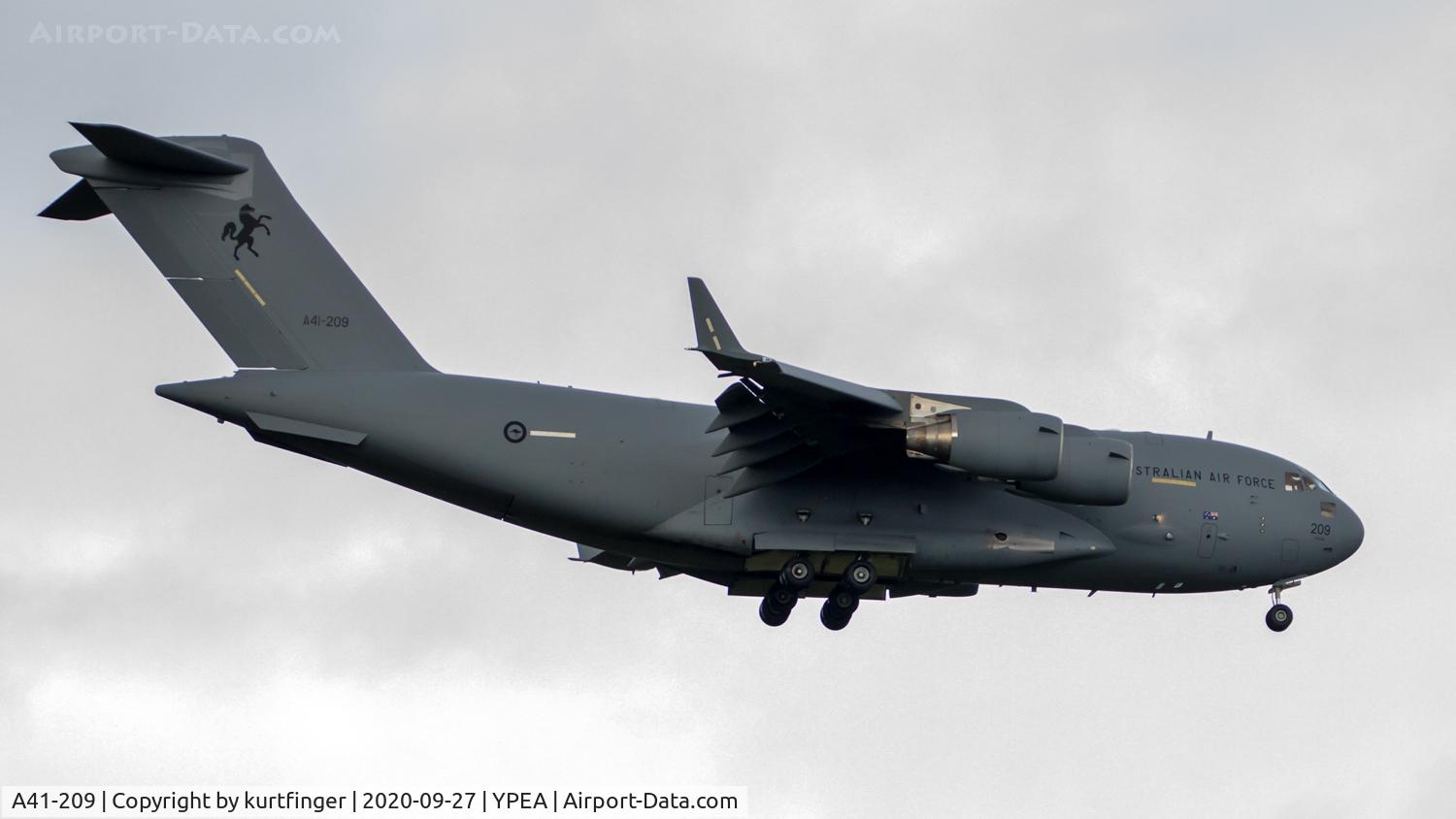 A41-209, 2008 Boeing C-17A Globemaster III C/N F-184, Boeing C-17A cn 50185 ln F-184.  Globemaster III RAAF A41-209  YPEA 27 September 2020.