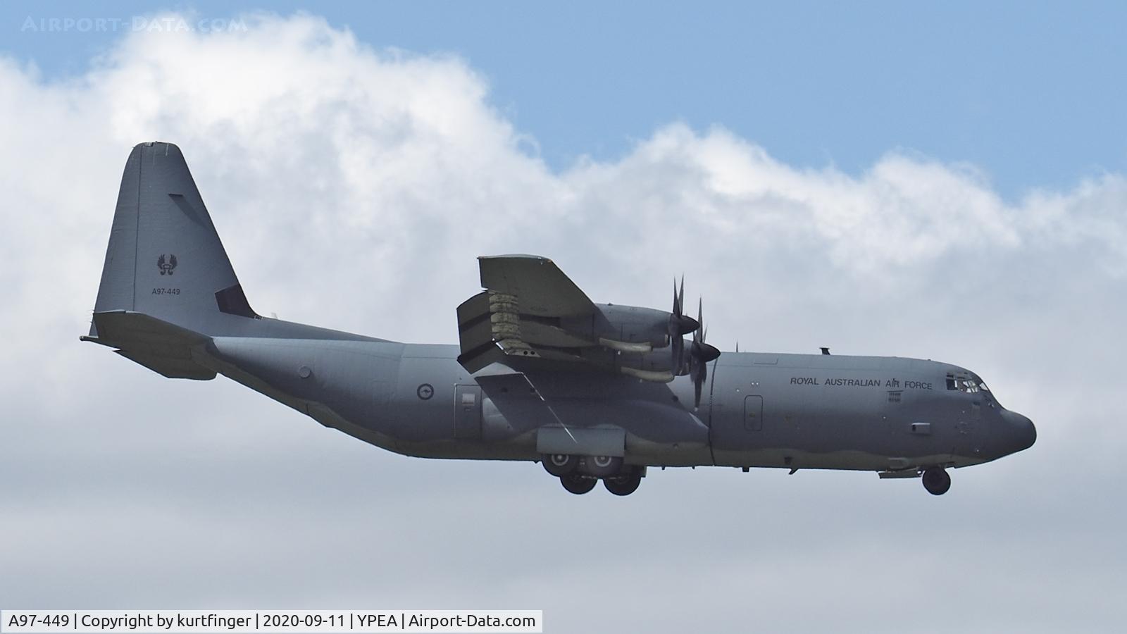 A97-449, 1999 Lockheed Martin C-130J-30 Super Hercules C/N 382-5449, Lockheed C-130J-30 cn 5449. RAAF A97-449 37Sqn YPEA 11 September 2020.