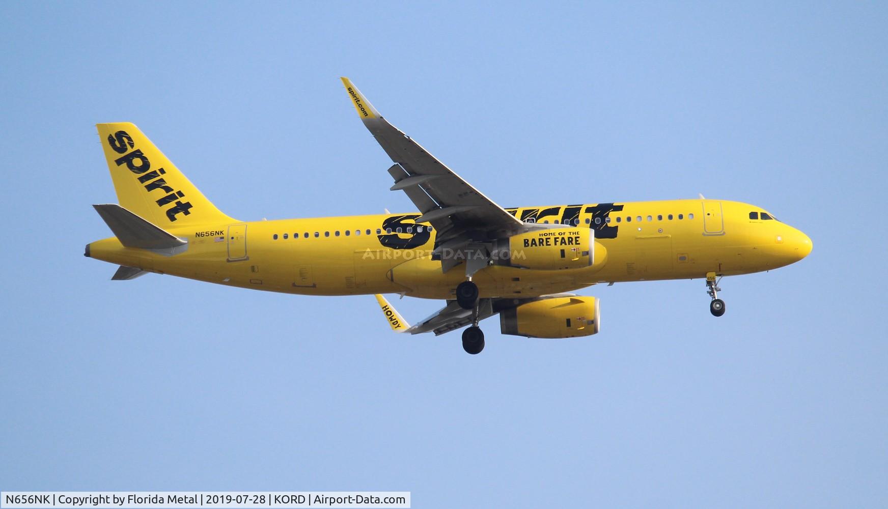 N656NK, 2018 Airbus A320-232 C/N 8400, ORD 2019