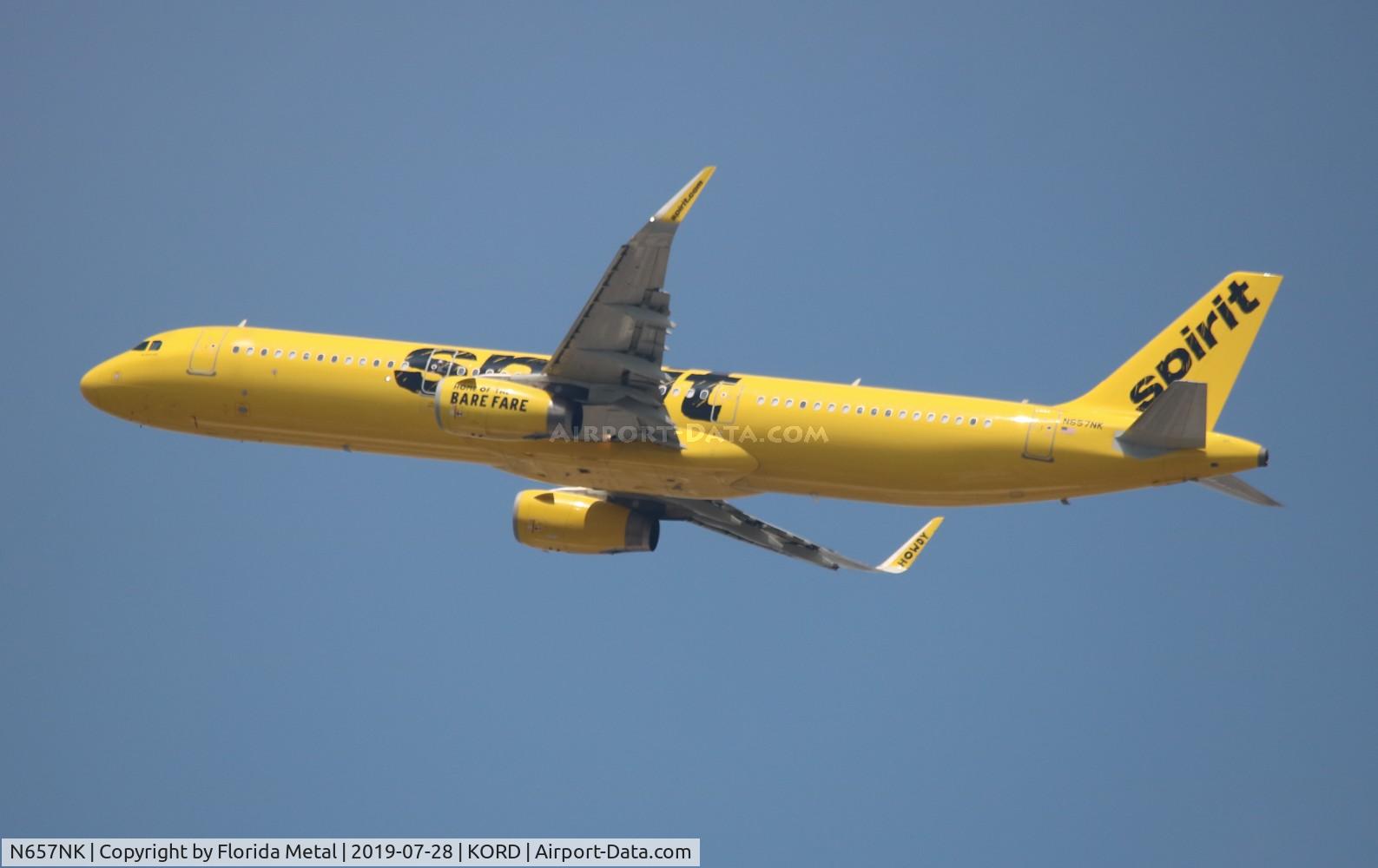 N657NK, 2015 Airbus A321-231 C/N 6672, ORD 2019