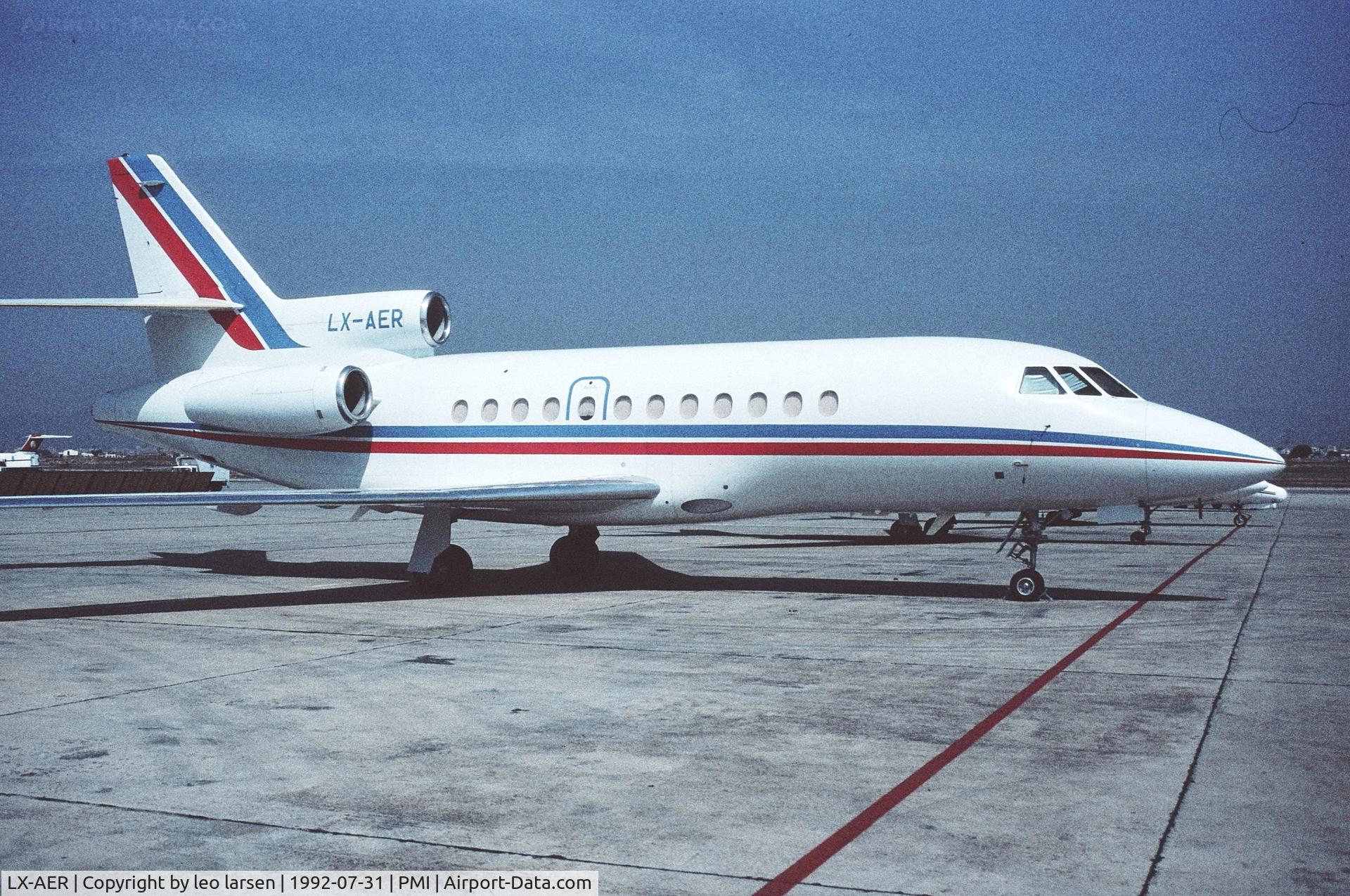 LX-AER, 1987 Dassault Falcon 900 C/N 11, Palma de Mallorca 31.7.1992