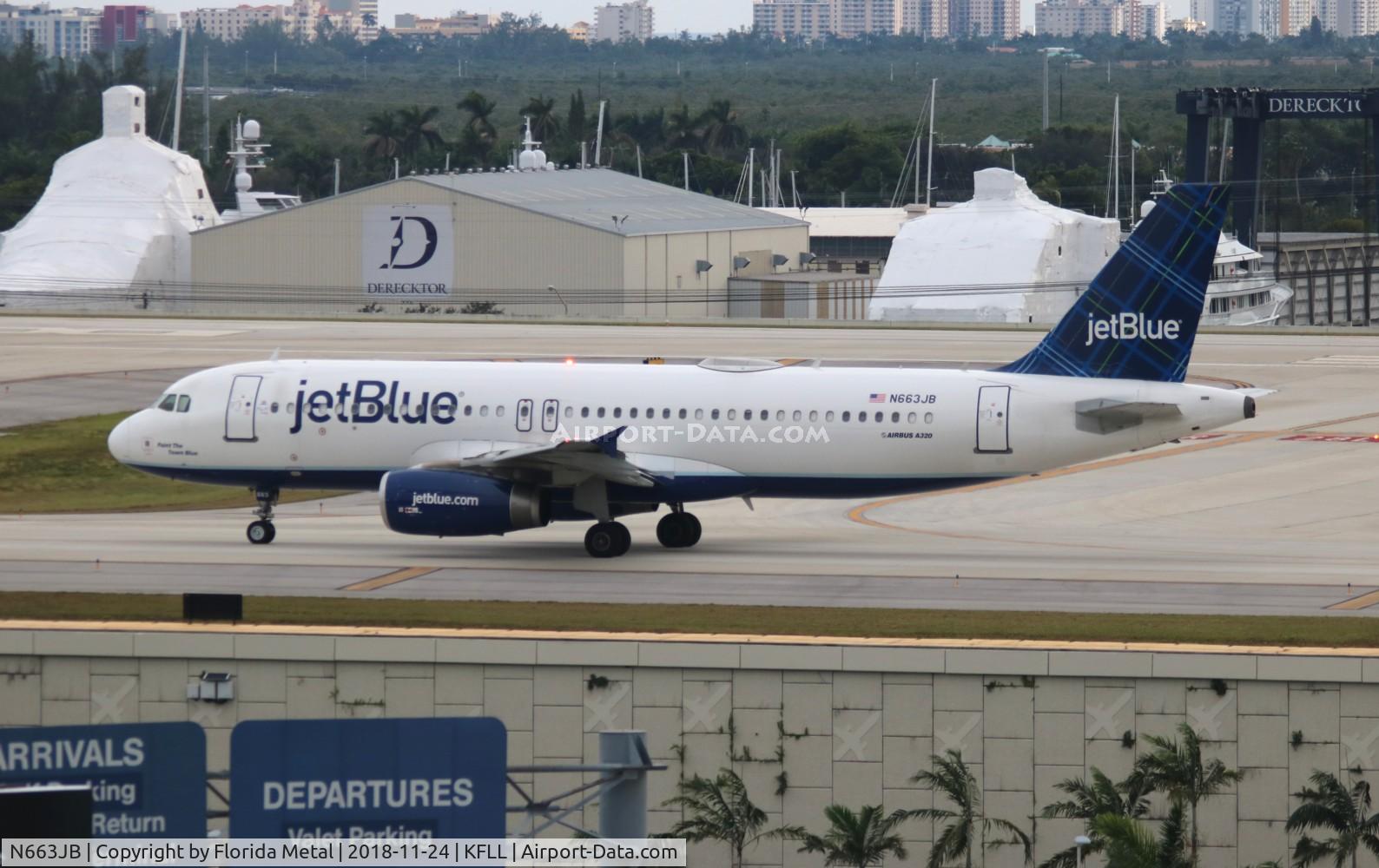 N663JB, 2007 Airbus A320-232 C/N 3287, FLL 2018