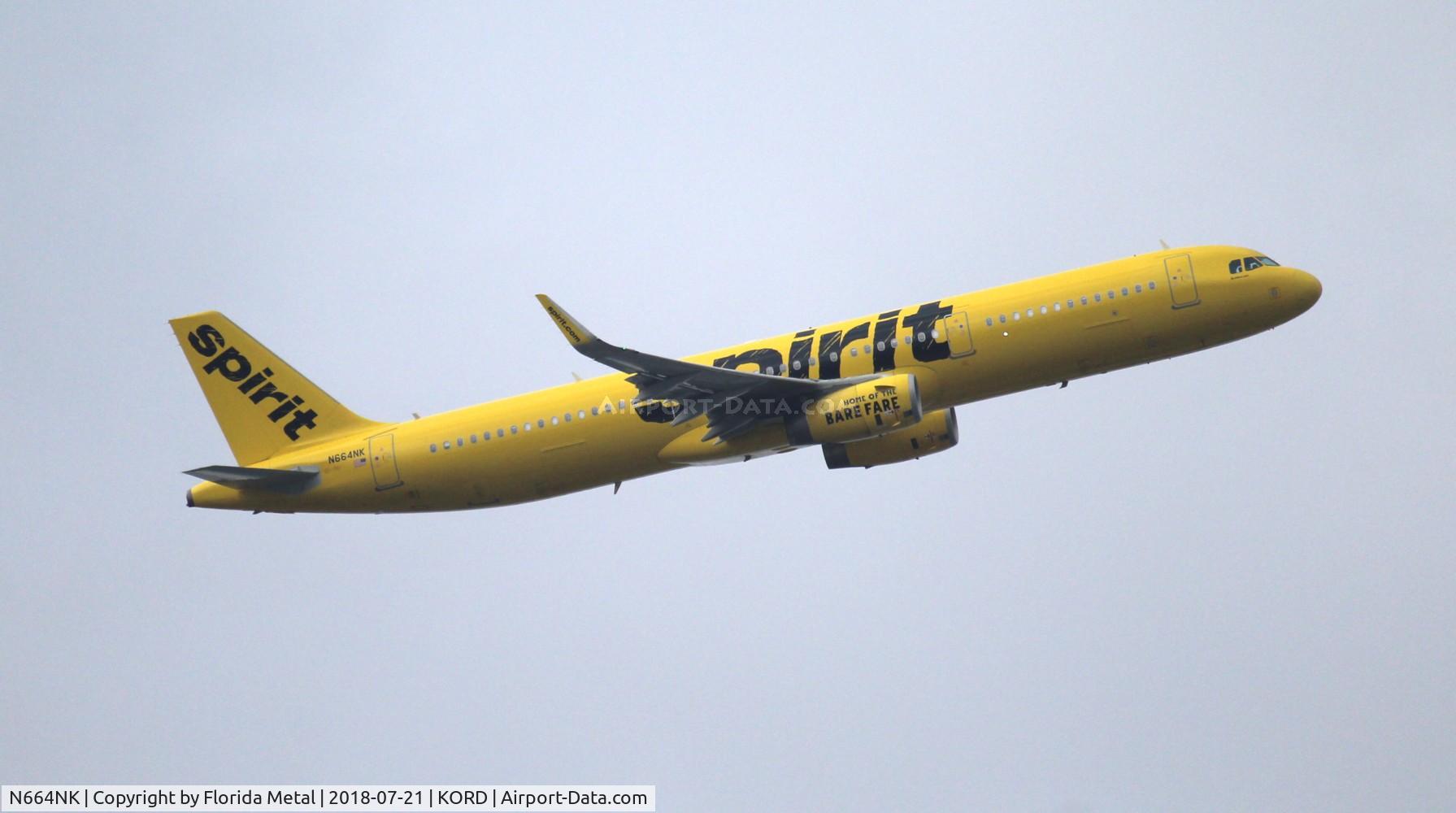 N664NK, 2016 Airbus A321-231 C/N 7021, ORD 2018
