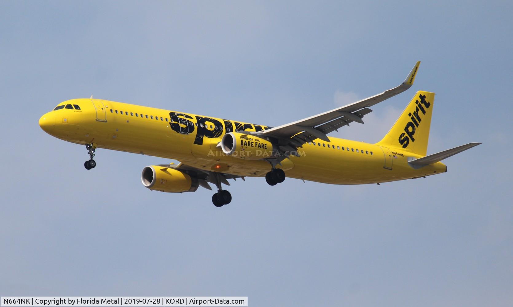 N664NK, 2016 Airbus A321-231 C/N 7021, ORD 2019