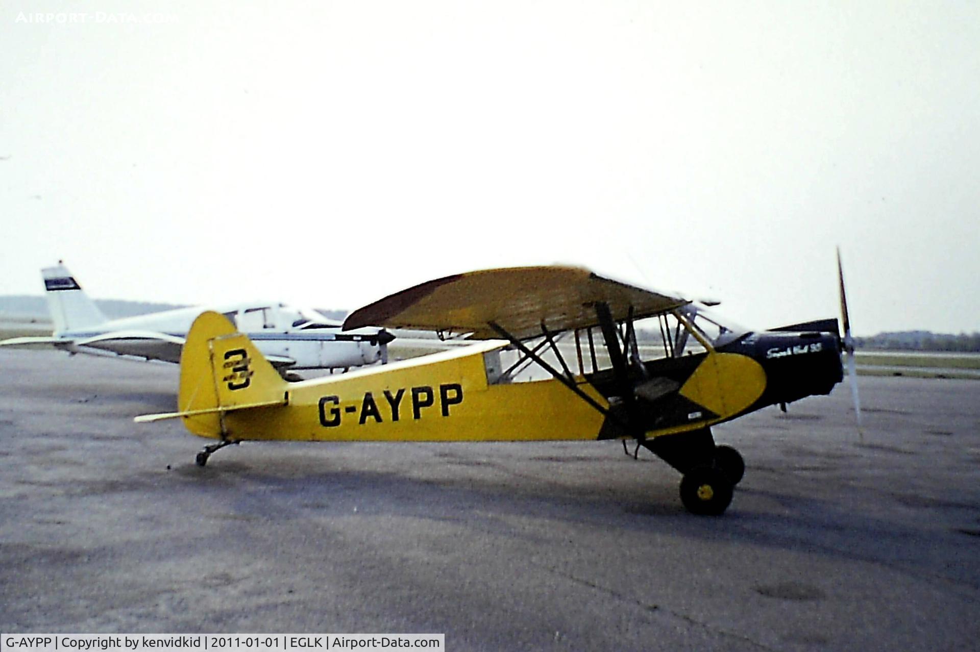 G-AYPP, 1952 Piper L-18C Super Cub (PA-18-95) C/N 18-1626, At the Three Counties Aero Club Blackbushe, early 1970's.