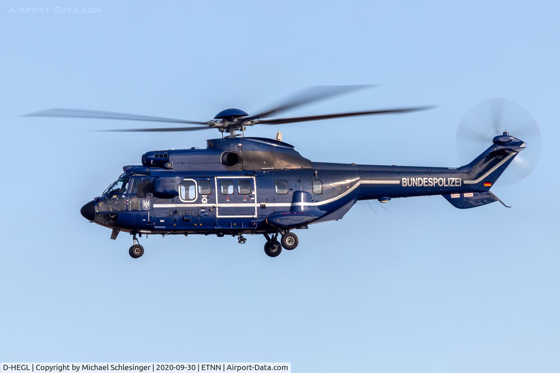 D-HEGL, 2009 Eurocopter AS-332L-1 Super Puma C/N 2705, D-HEGL - Eurocopter AS332L1 Super Puma - Bundespolizei (Federal Police) approaching runway 25 at the airbase ETNN/Nörvenich