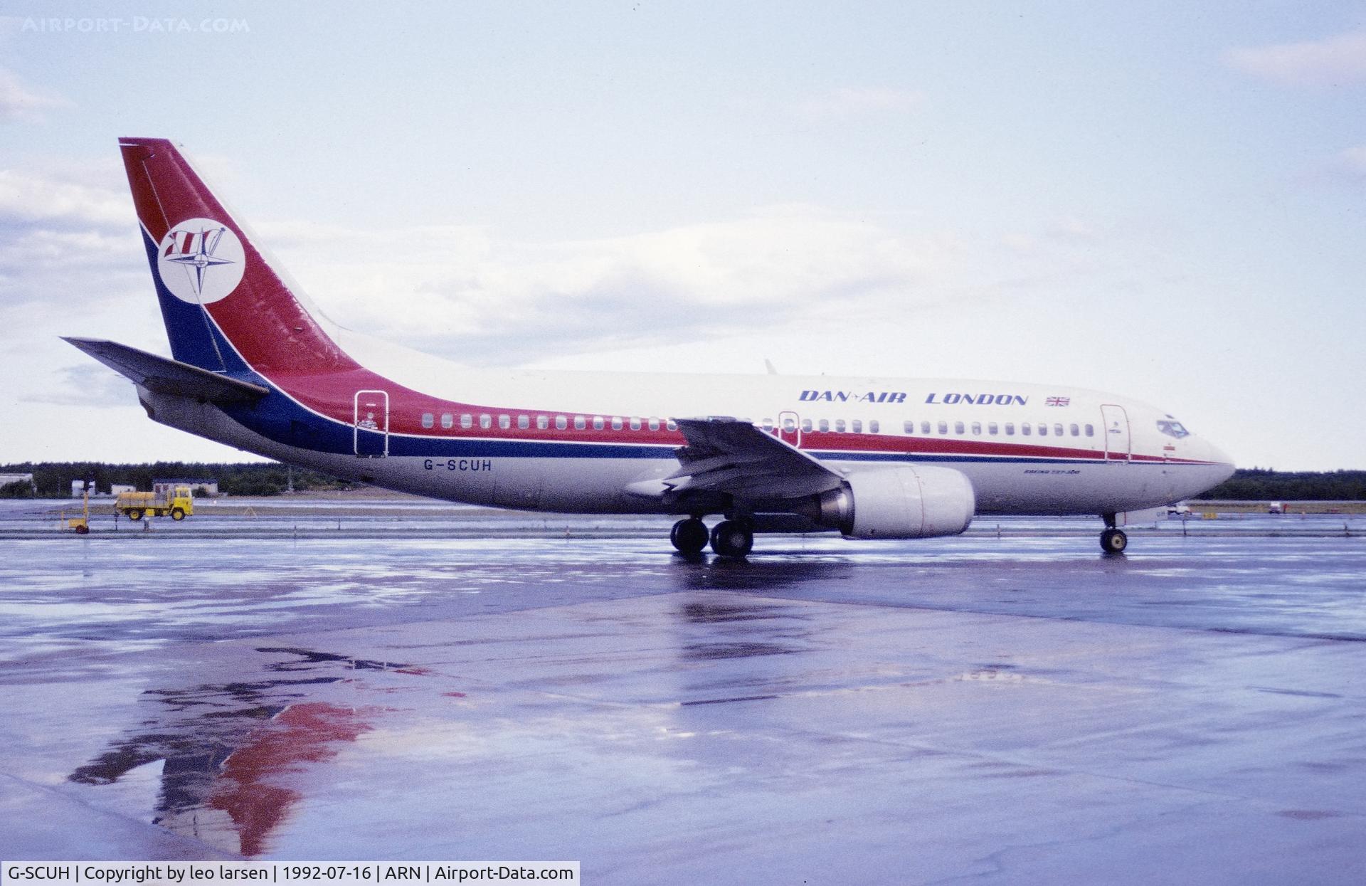 G-SCUH, 1985 Boeing 737-3Q8 C/N 23254, Arlanda 16.7.1992