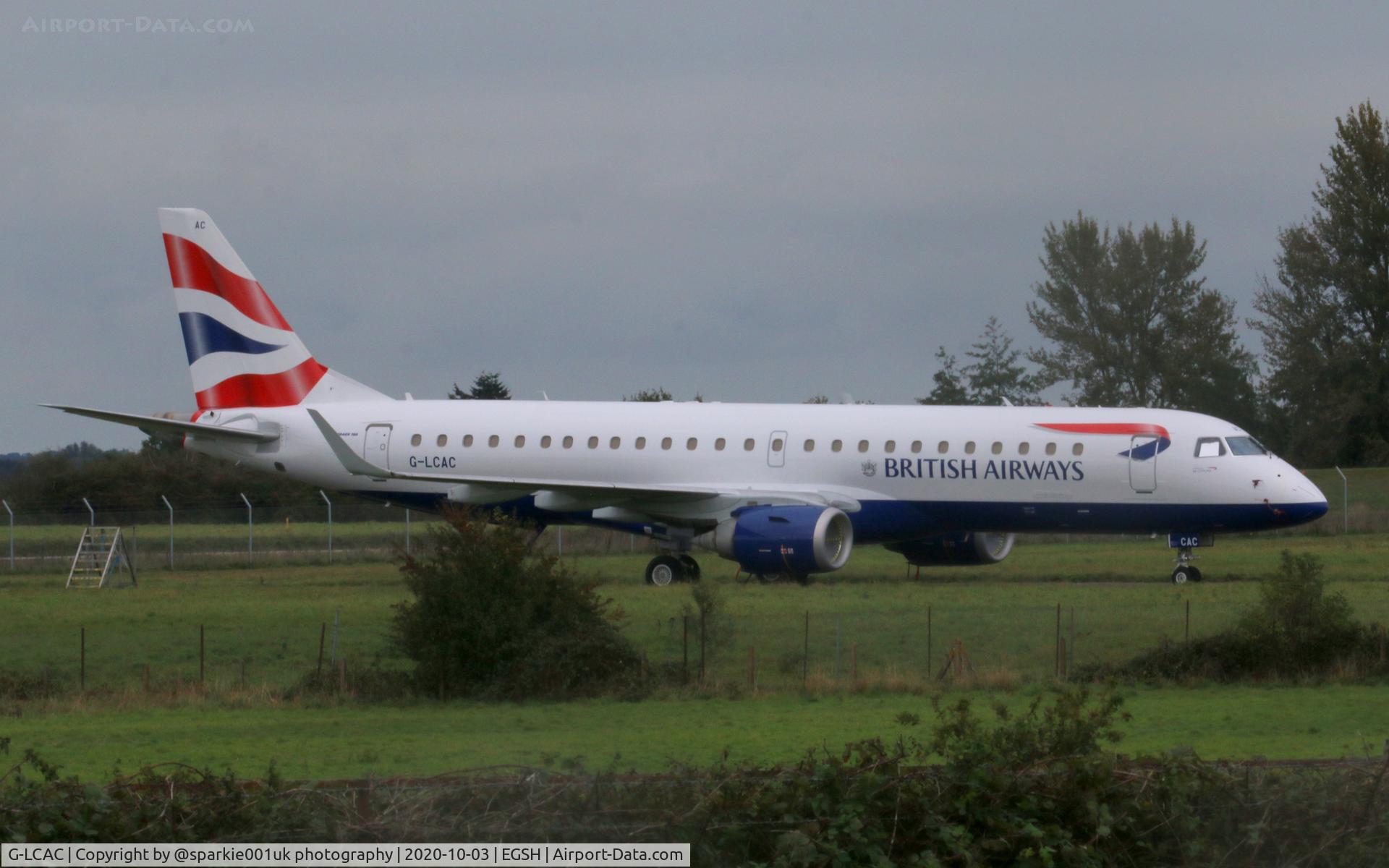 G-LCAC, 2012 Embraer 190LR (ERJ-190-100LR) C/N 19000513, Seen stored at Norwich