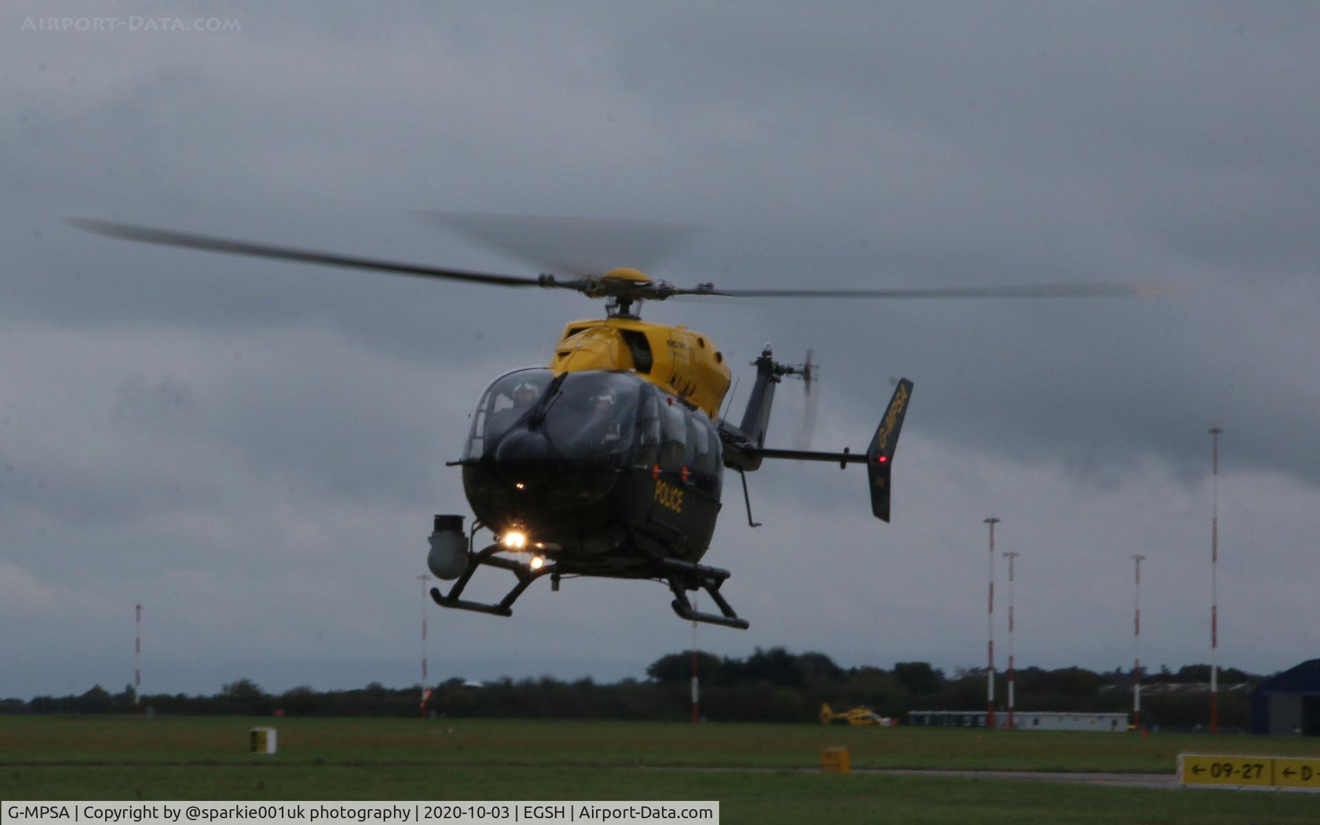 G-MPSA, 2005 Eurocopter-Kawasaki EC-145 (BK-117C-2) C/N 9065, Departing after fuel stop