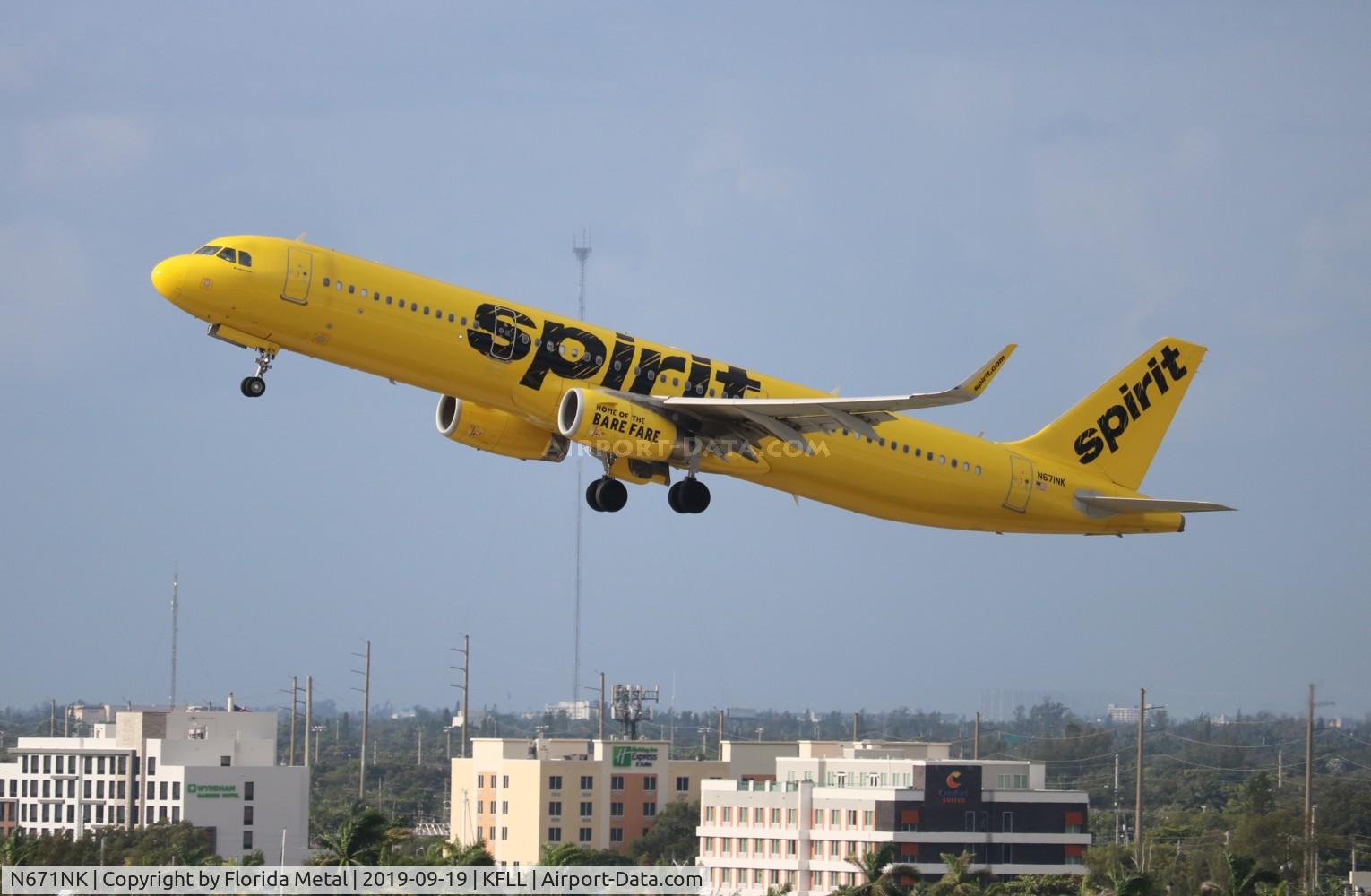 N671NK, 2016 Airbus A321-231 C/N 7246, FLL 2019