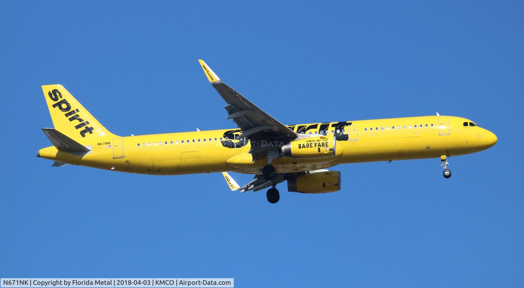 N671NK, 2016 Airbus A321-231 C/N 7246, MCO 2018