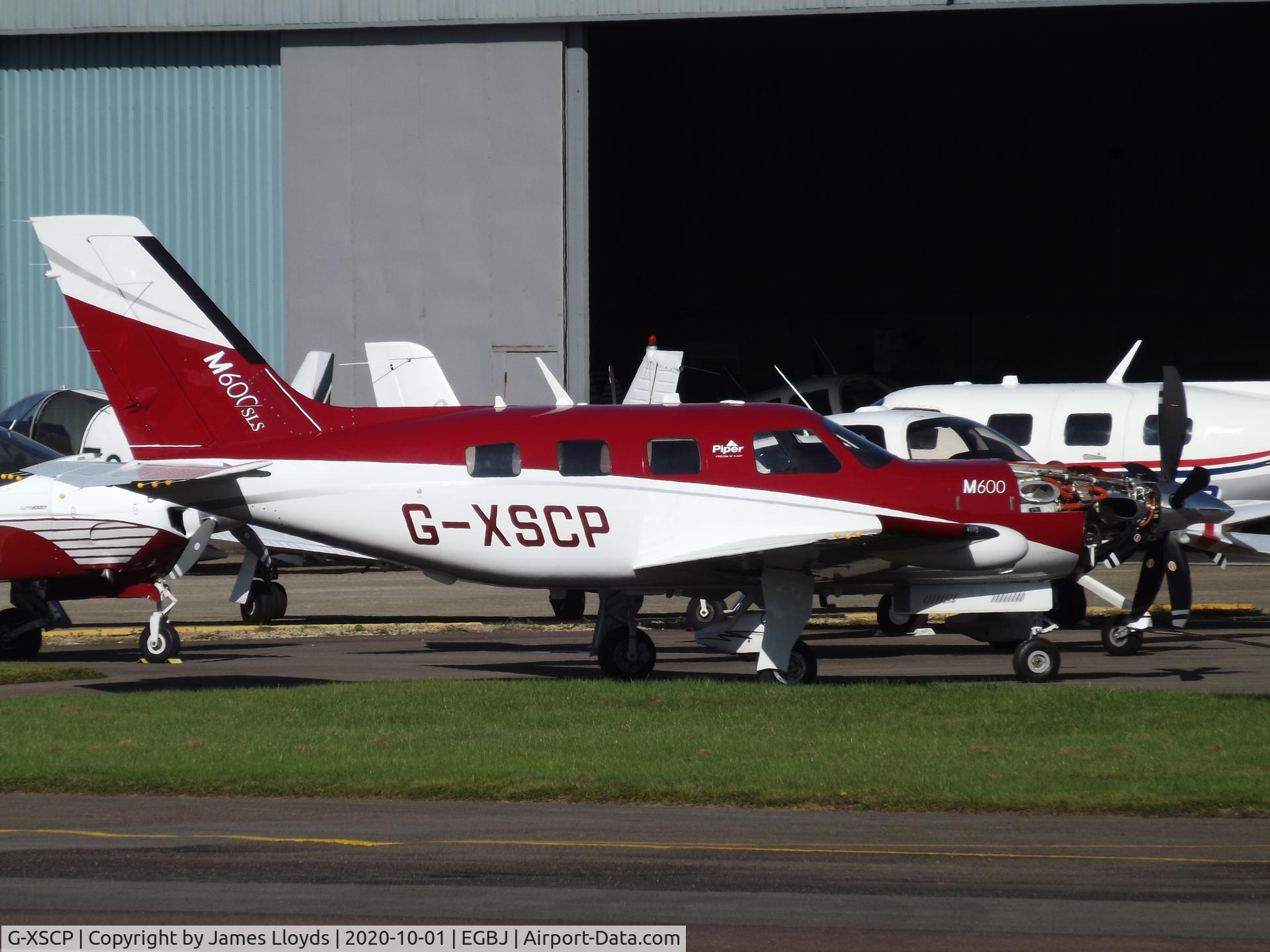 G-XSCP, 2019 Piper PA-46 600TP Meridian 600 C/N 4698108, Seen Outside RGV Aviation Ltd