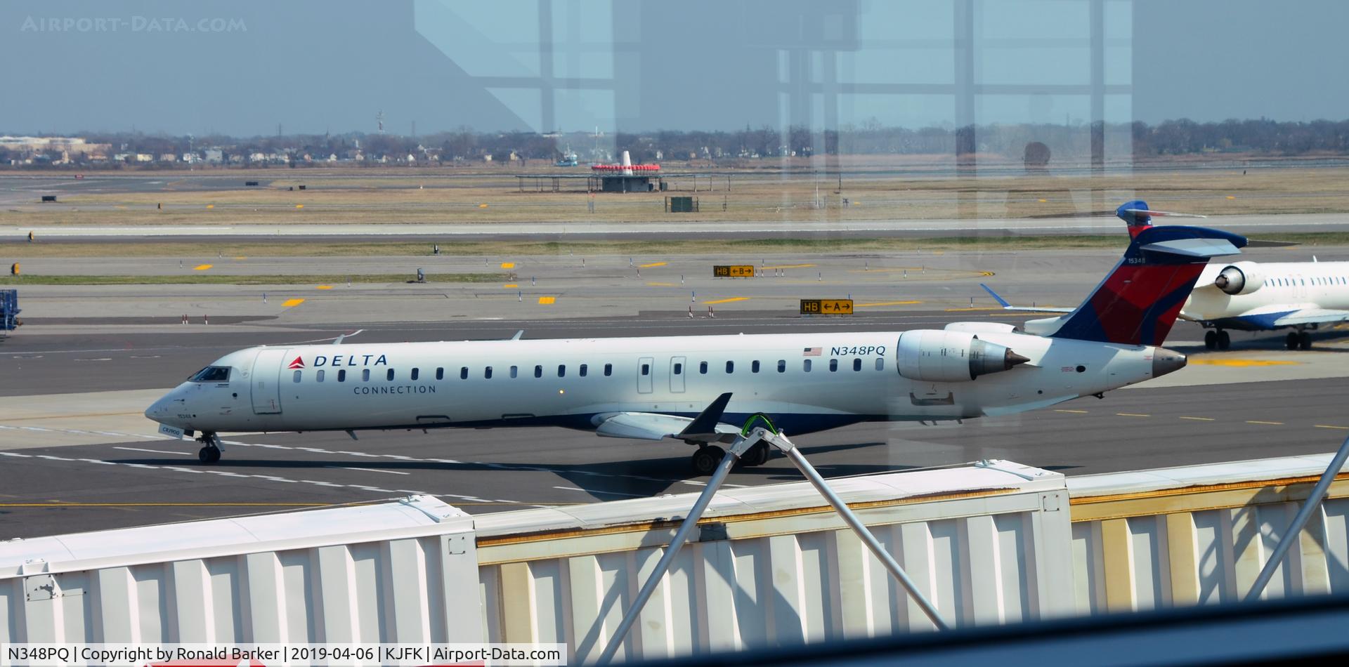 N348PQ, 2015 Bombardier CRJ-900LR (CL-600-2D24) C/N 15348, Taxi JFK