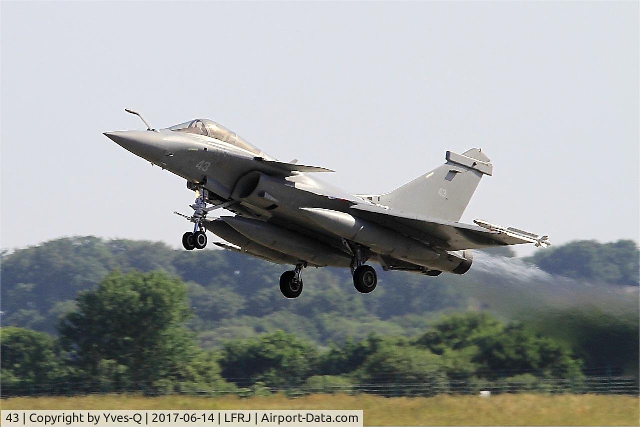 43, 2015 Dassault Rafale M C/N 43, Dassault Rafale M, Take off rwy 26, Landivisiau naval air base (LFRJ) Tiger Meet 2017