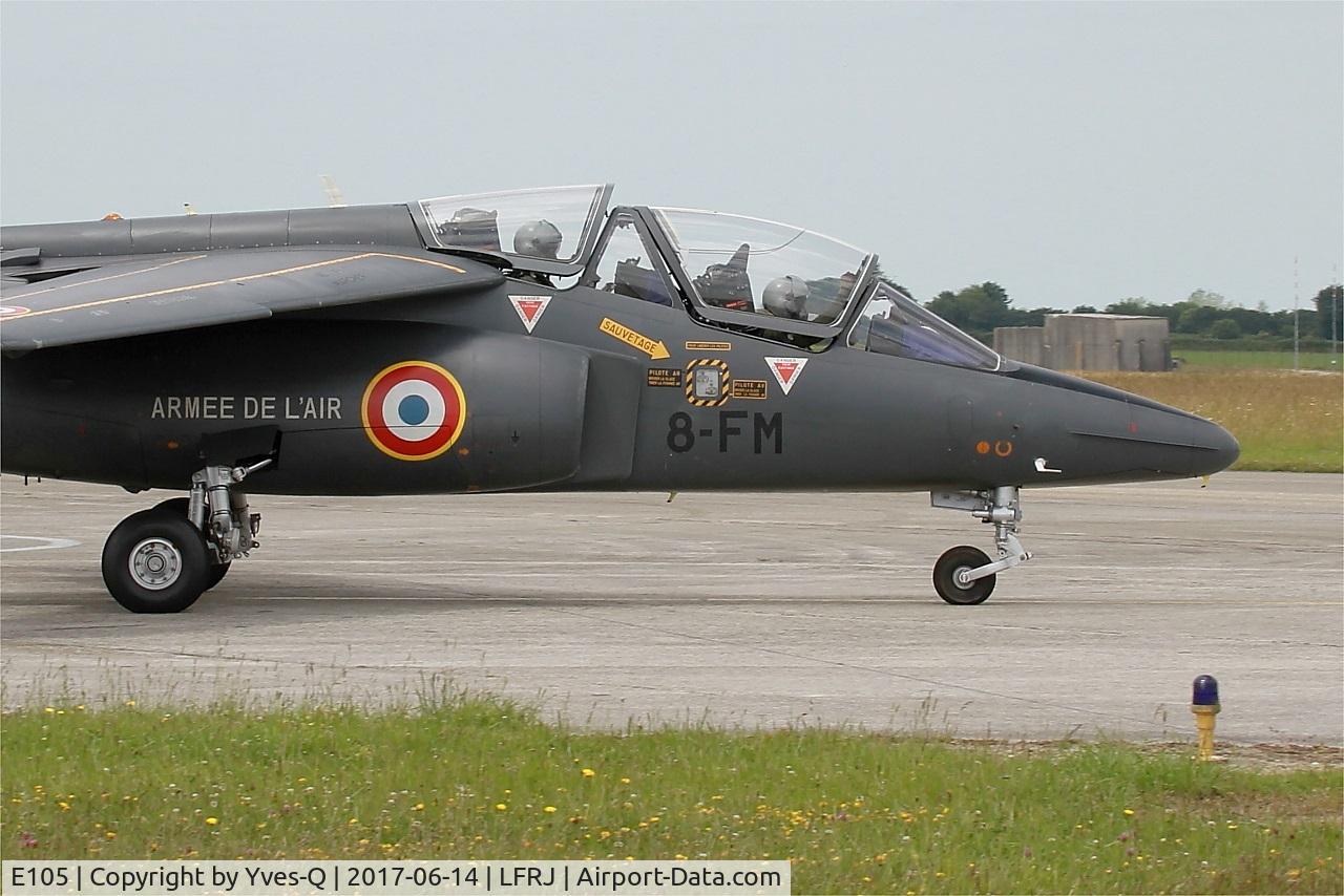 E105, Dassault-Dornier Alpha Jet E C/N E105, Dassault-Dornier Alpha Jet E, Taxiing to holding point rwy 26, Landivisiau Naval Air Base (LFRJ) Tiger Meet 2017