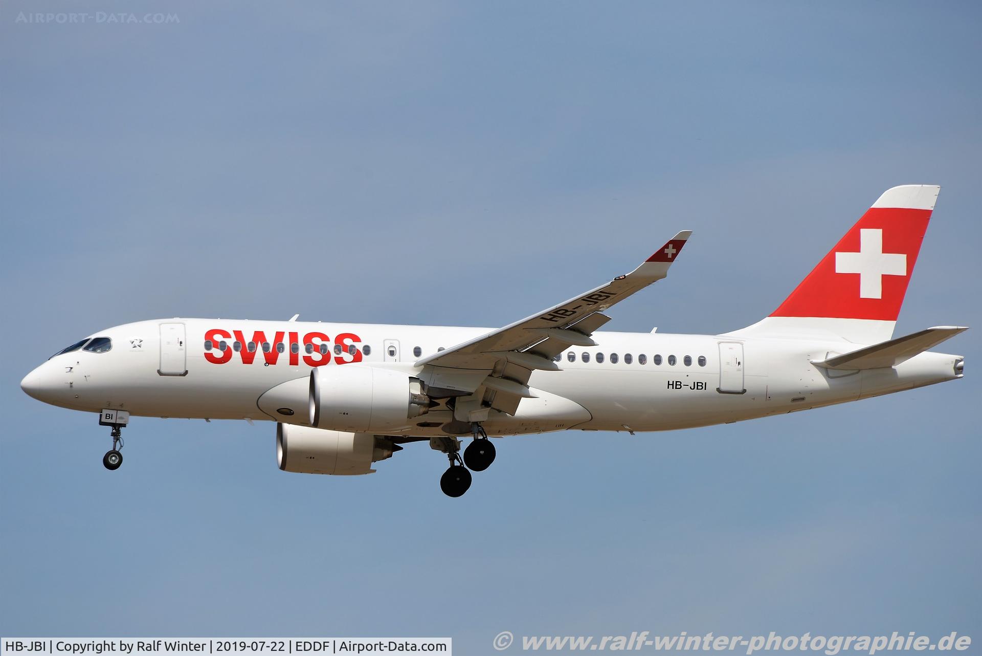 HB-JBI, 2019 Airbus A220-100 C/N 50018, Airbus A220-100 - LX SWR Swiss - 50018 - HB-JBI - 22.07.2019 - FRA