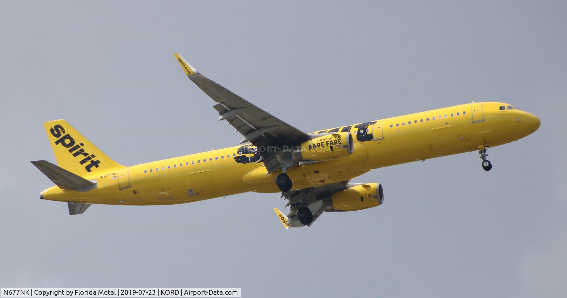 N677NK, 2017 Airbus A321-231 C/N 7690, ORD 2019