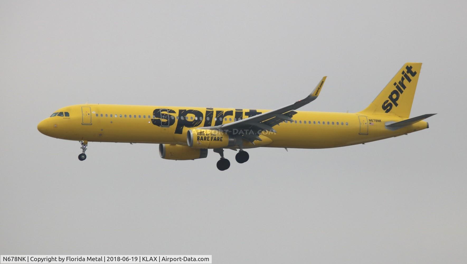 N678NK, 2017 Airbus A321-231 C/N 7857, LAX 2018