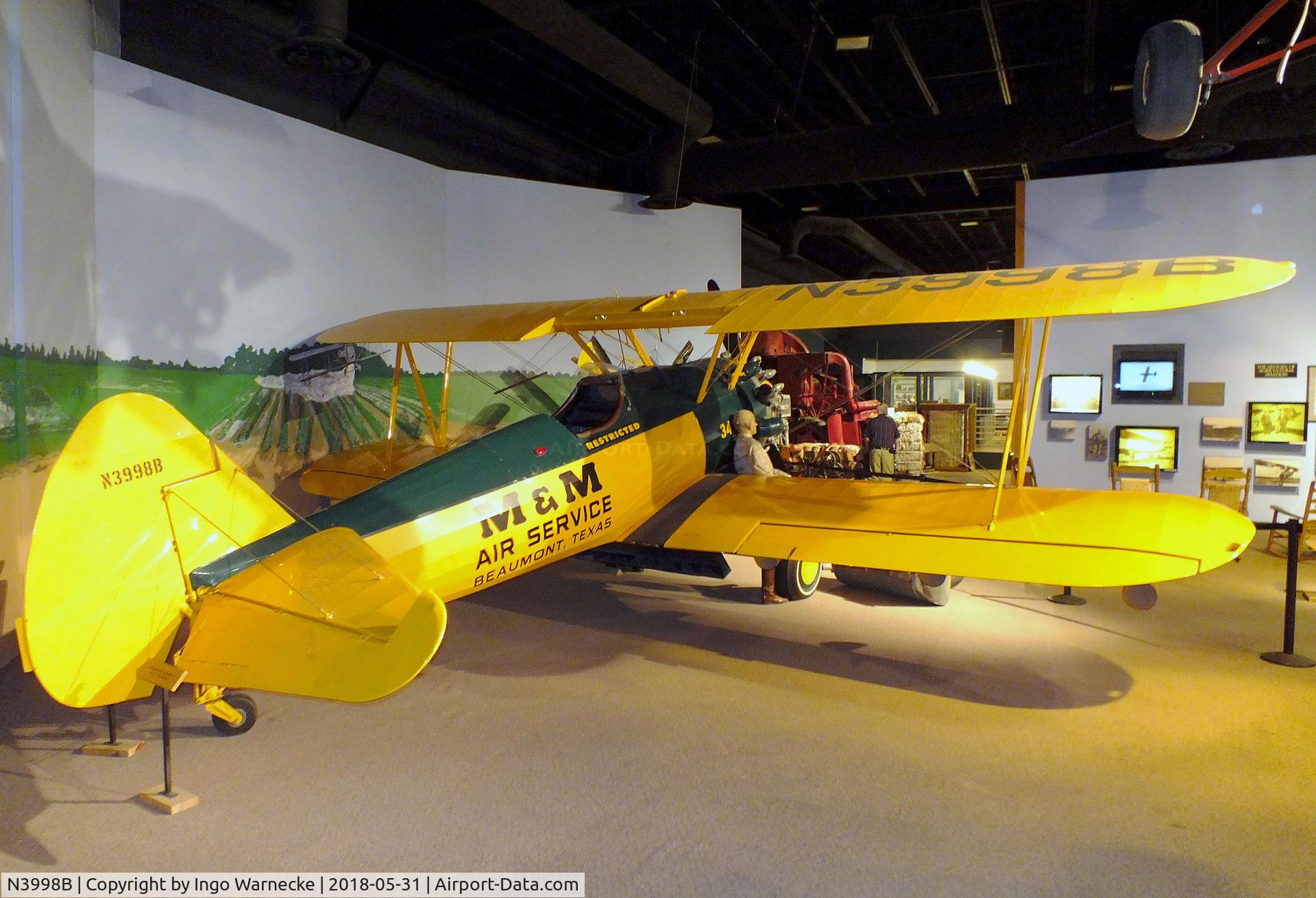 N3998B, 1942 Boeing E75 C/N 75-5292, Boeing (Stearman) E75, converted to single-seat ag-aircraft at the Mississippi Agriculture & Forestry Museum, Jackson MS