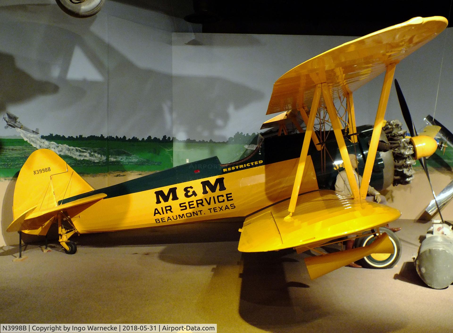 N3998B, 1942 Boeing E75 C/N 75-5292, Boeing (Stearman) E75, converted to single-seat ag-aircraft at the Mississippi Agriculture & Forestry Museum, Jackson MS