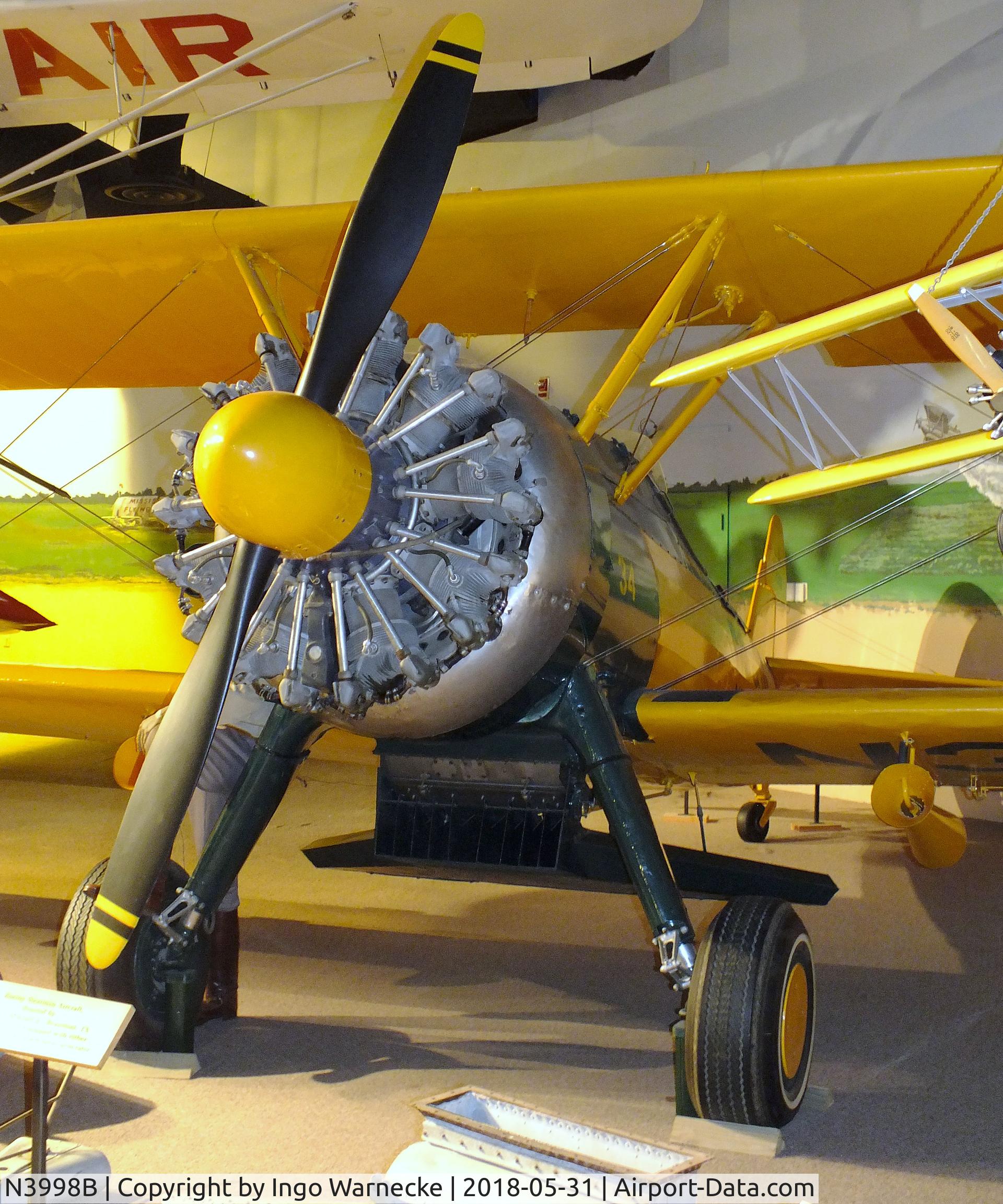 N3998B, 1942 Boeing E75 C/N 75-5292, Boeing (Stearman) E75, converted to single-seat ag-aircraft at the Mississippi Agriculture & Forestry Museum, Jackson MS