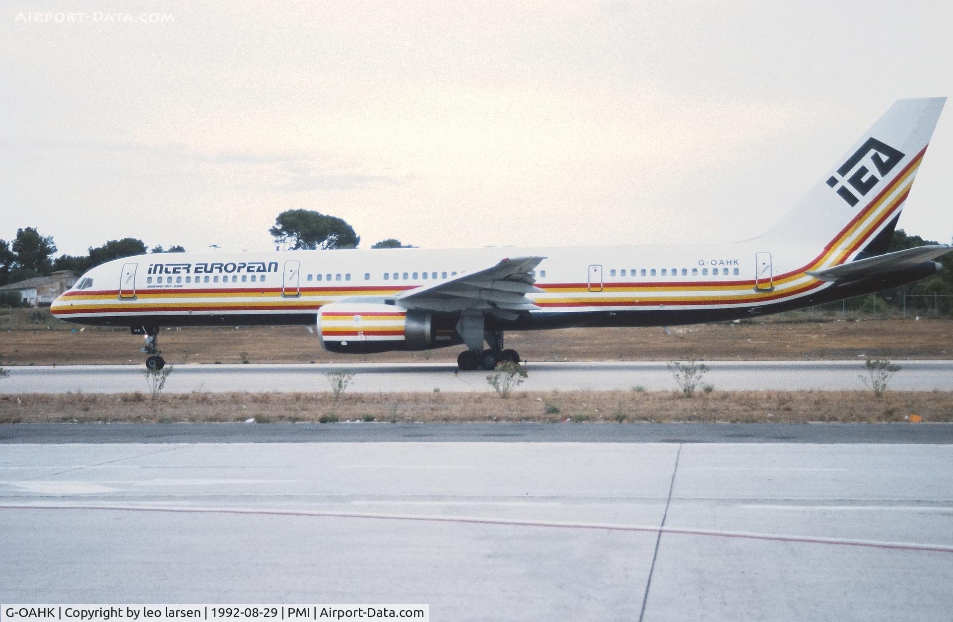 G-OAHK, 1989 Boeing 757-23A C/N 24291, Palma de Mallorca 29.8.1992