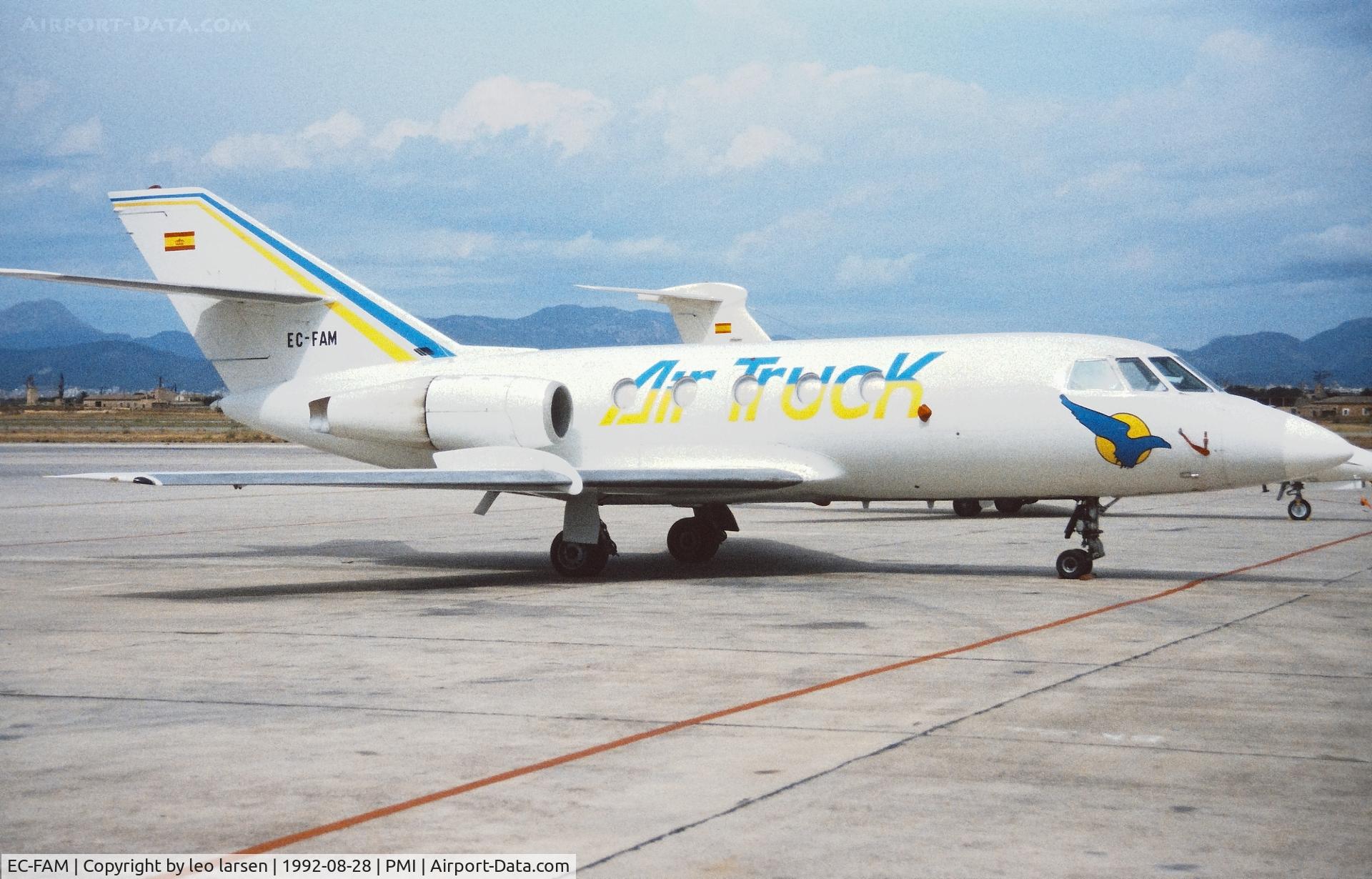 EC-FAM, 1968 Dassault Falcon (Mystere) 20C C/N 128, Palma de Mallorca 28.8.1992