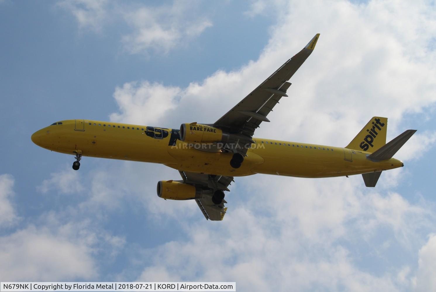 N679NK, 2017 Airbus A321-231SL C/N 7825, ORD 2018