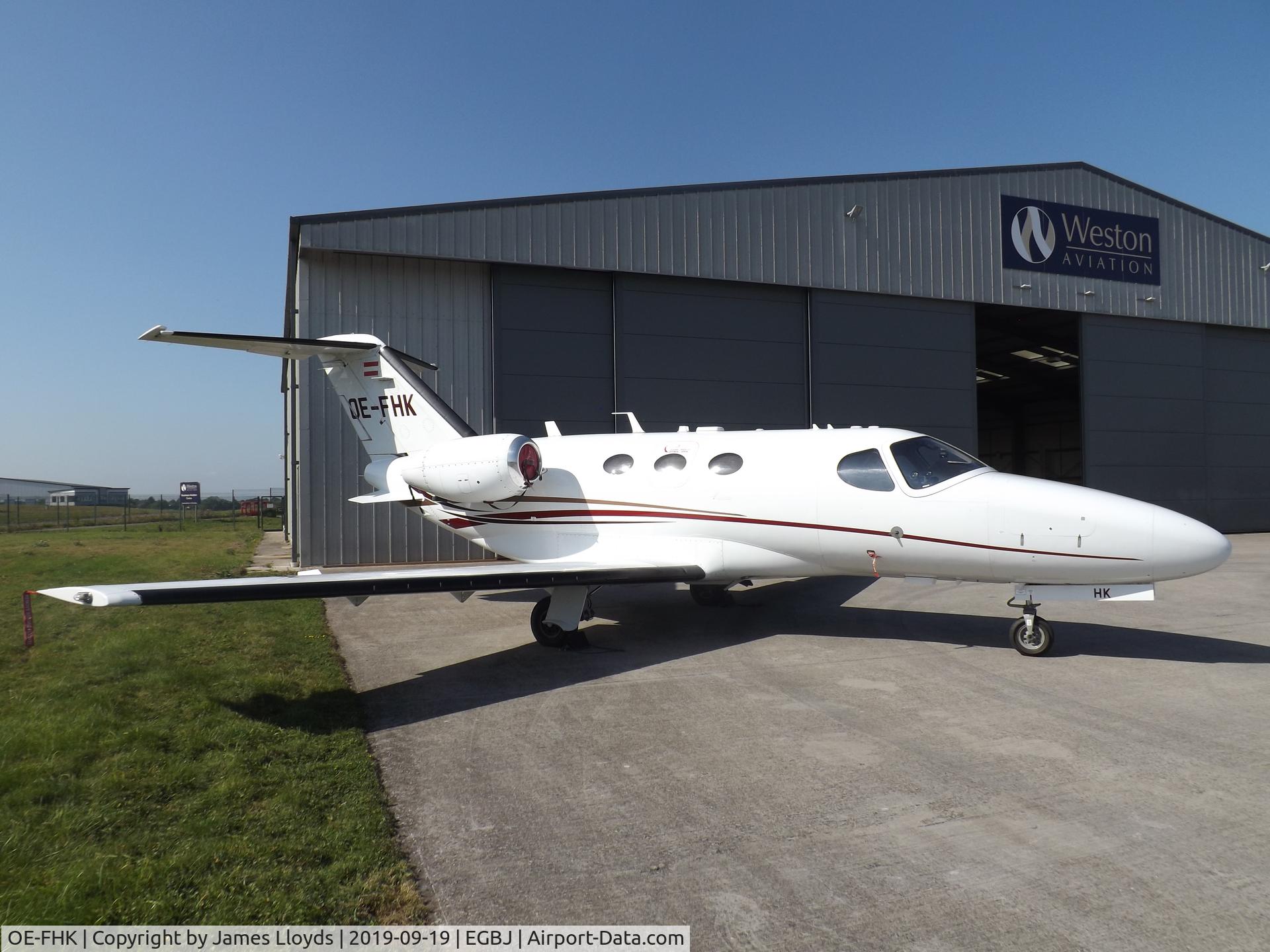 OE-FHK, 2010 Cessna 510 Citation Mustang Citation Mustang C/N 510-0315, Parked up at Gloucestershire Airport.