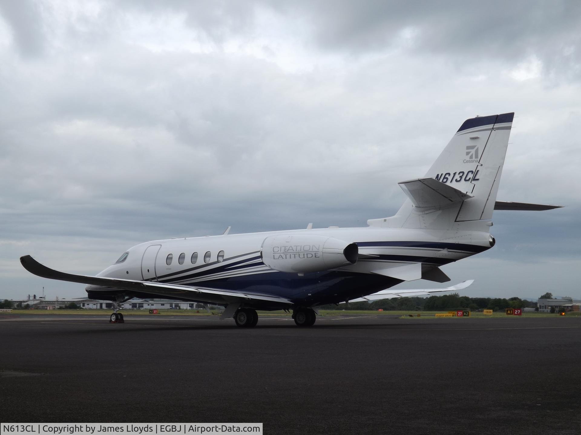 N613CL, 2016 Cessna 680A Citation Latitude C/N 680A-0013, Parked up at Gloucestershire Airport.