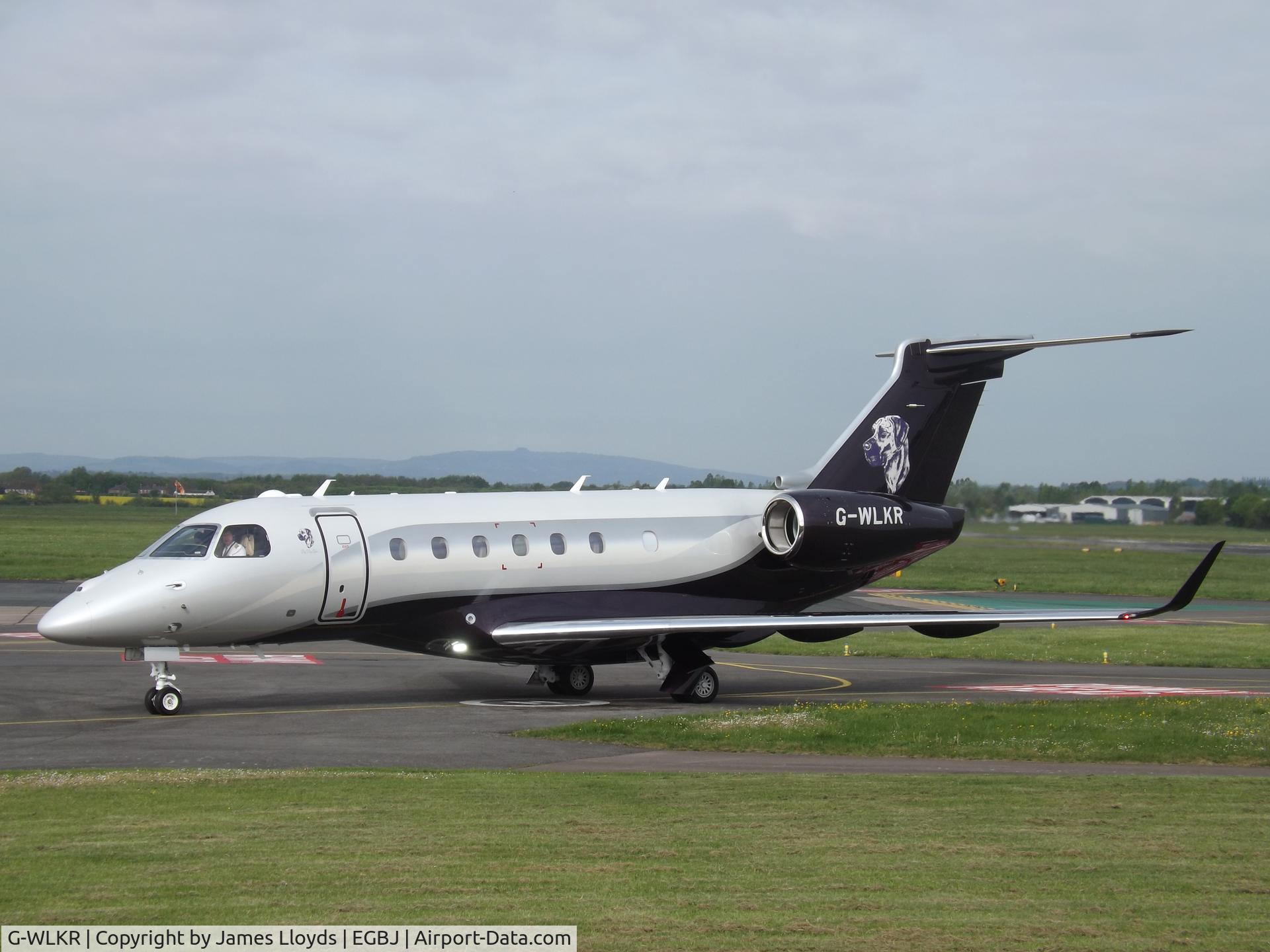 G-WLKR, 2018 Embraer EMB-550 Legacy 500 C/N 55000091, Taxing in at Gloucestershire Airport.