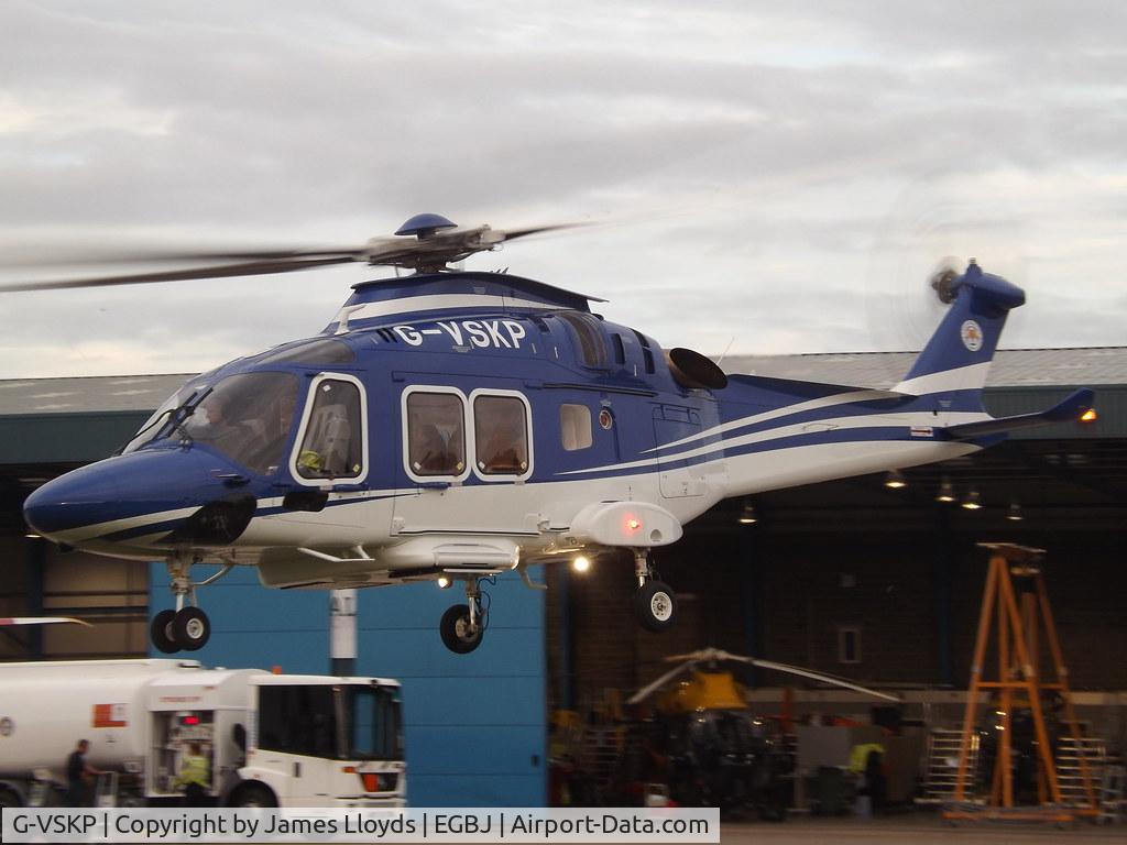 G-VSKP, 2016 AgustaWestland AW-169 C/N 69018, Dep SAS at Gloucestershire Airport.