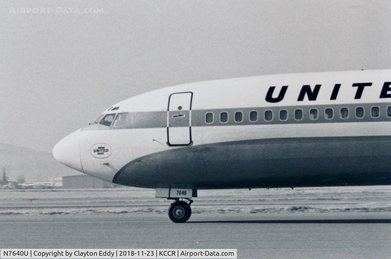 N7640U, 1969 Boeing 727-222 C/N 19913, Buchanan Field Concord California 1971.