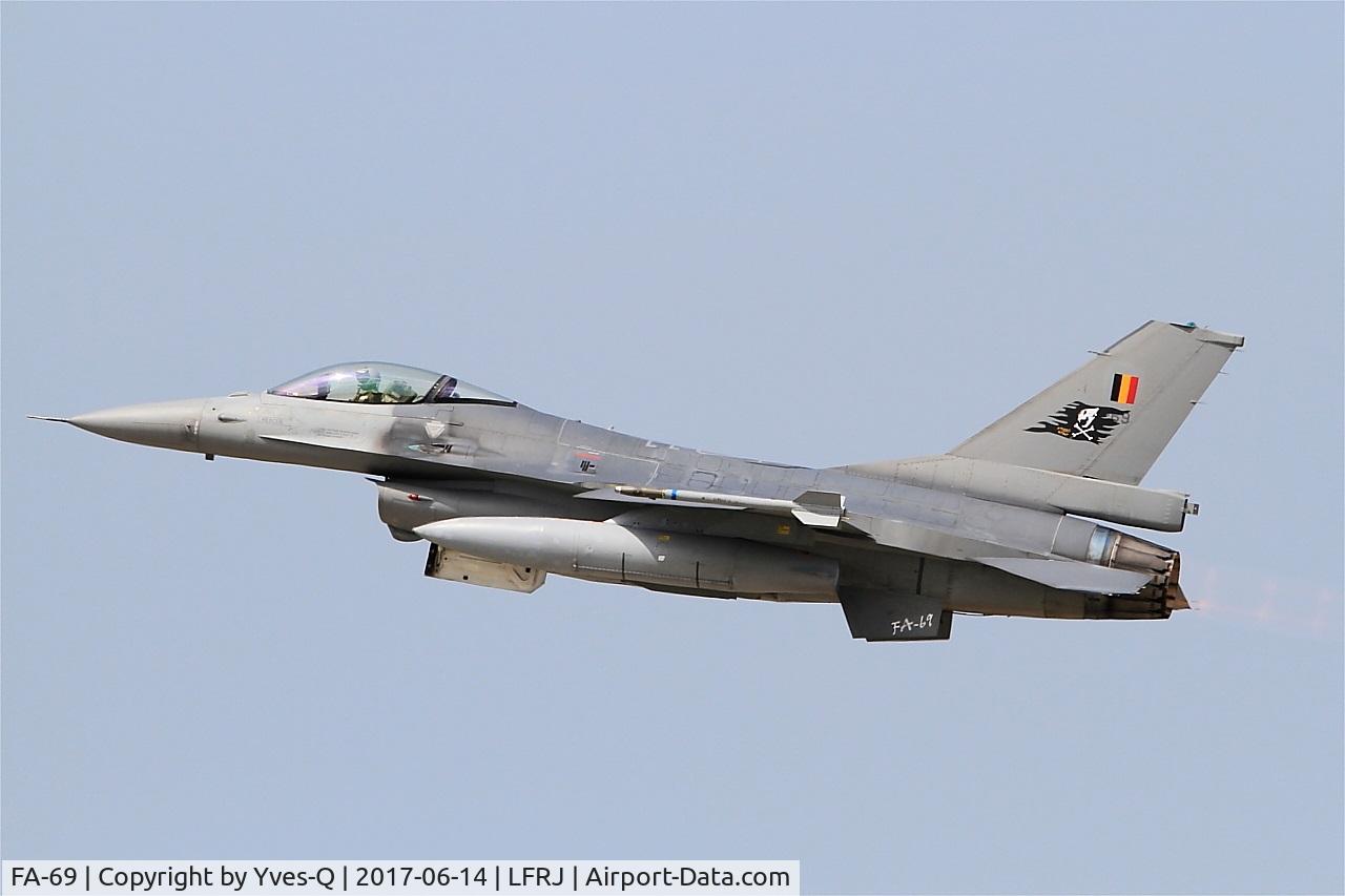 FA-69, 1983 SABCA F-16AM Fighting Falcon C/N 6H-69, SABCA F-16AM Fighting Falcon, Take off rwy 26, Landivisiau Naval Air Base (LFRJ) Tiger Meet 2017