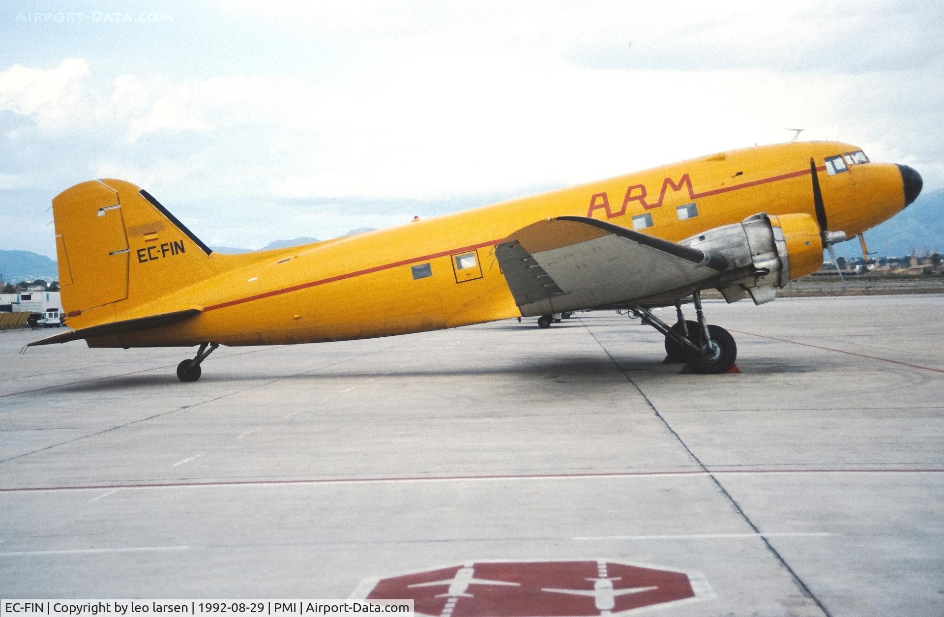 EC-FIN, 1943 Douglas DC-3C C/N 13087, Palma de Mallorca 29.8.1992