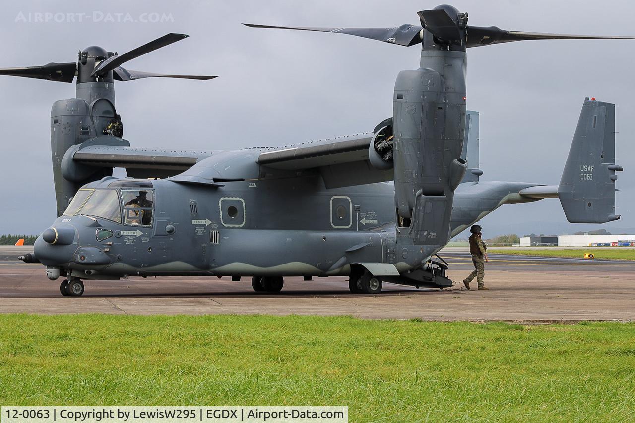 12-0063, 2012 Bell-Boeing CV-22B Osprey C/N D1044, Osprey 12-0063 in all her glory. Alpha apron, St Athan