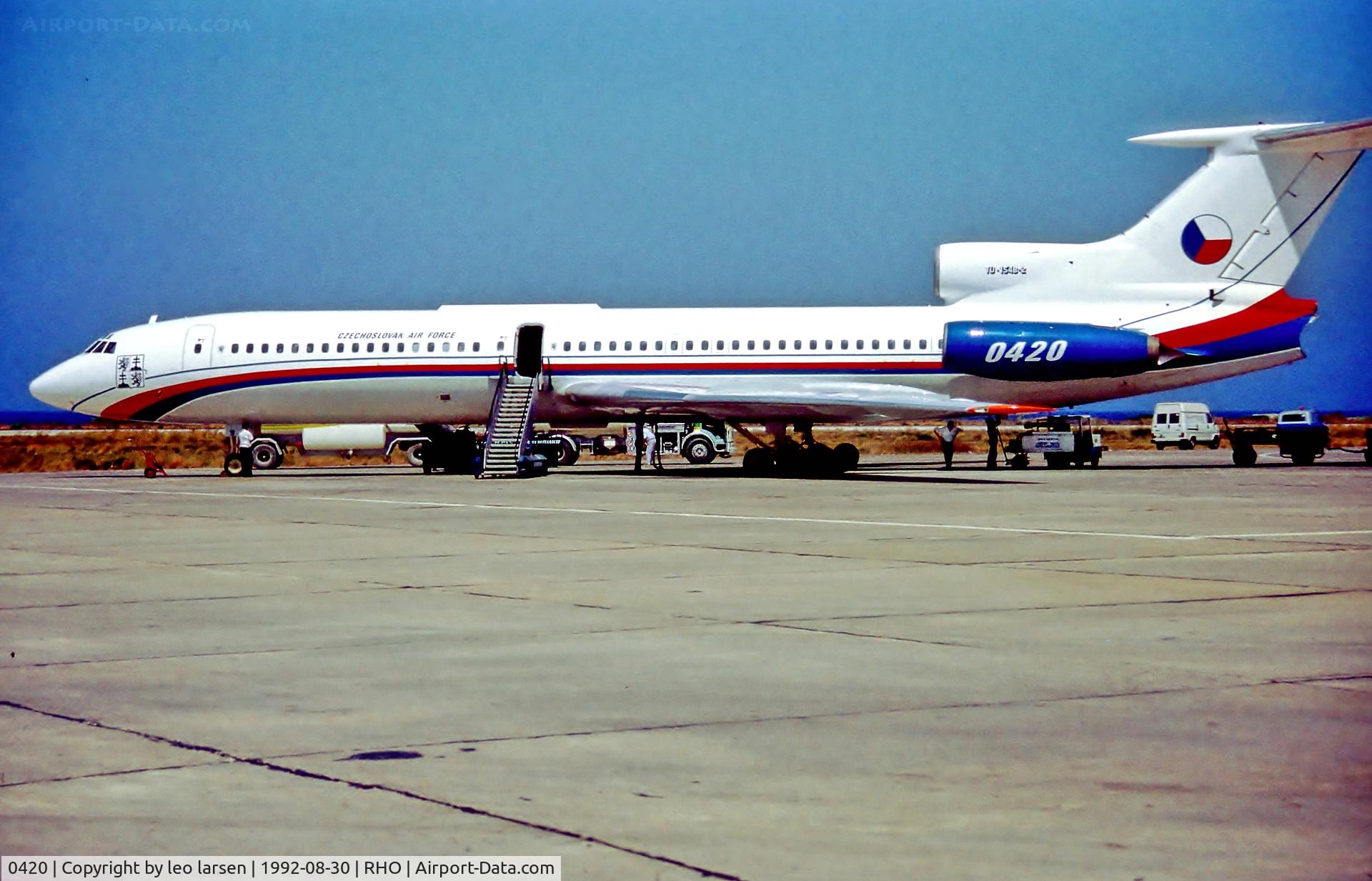 0420, 1980 Tupolev Tu-154B-2 C/N 80A420, Rhodos 30.8.1992