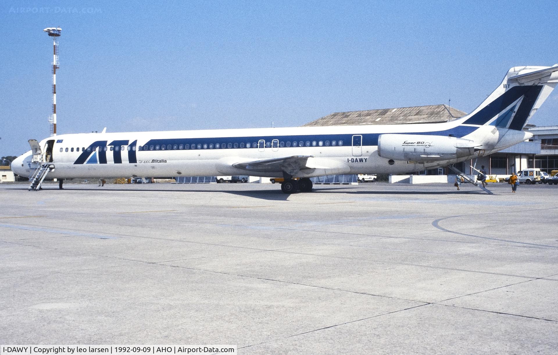 I-DAWY, 1985 McDonnell Douglas MD-82 C/N 49213, Alghero 9.9.1992