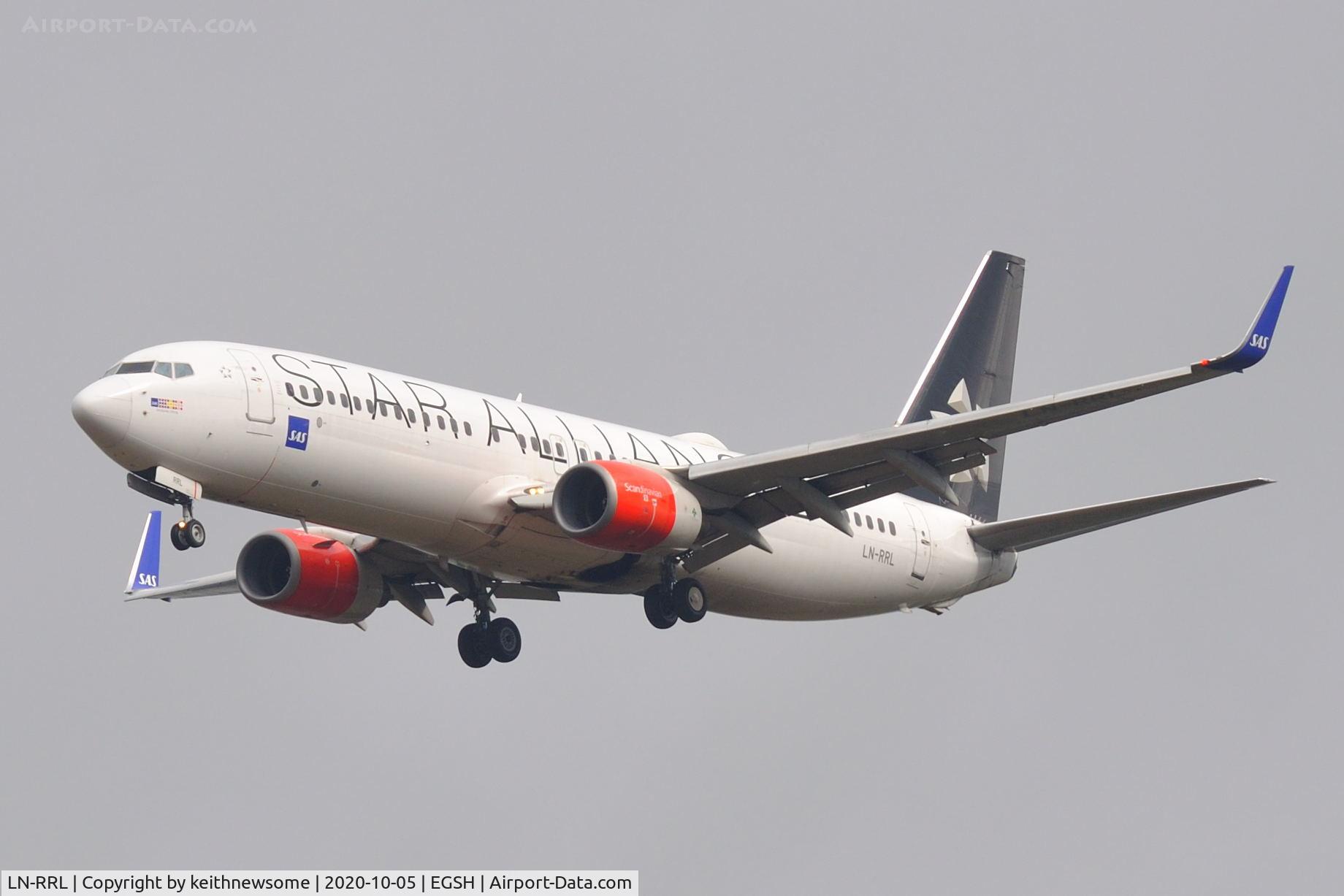 LN-RRL, 2003 Boeing 737-883 C/N 28328, Arriving at Norwich from Oslo.
