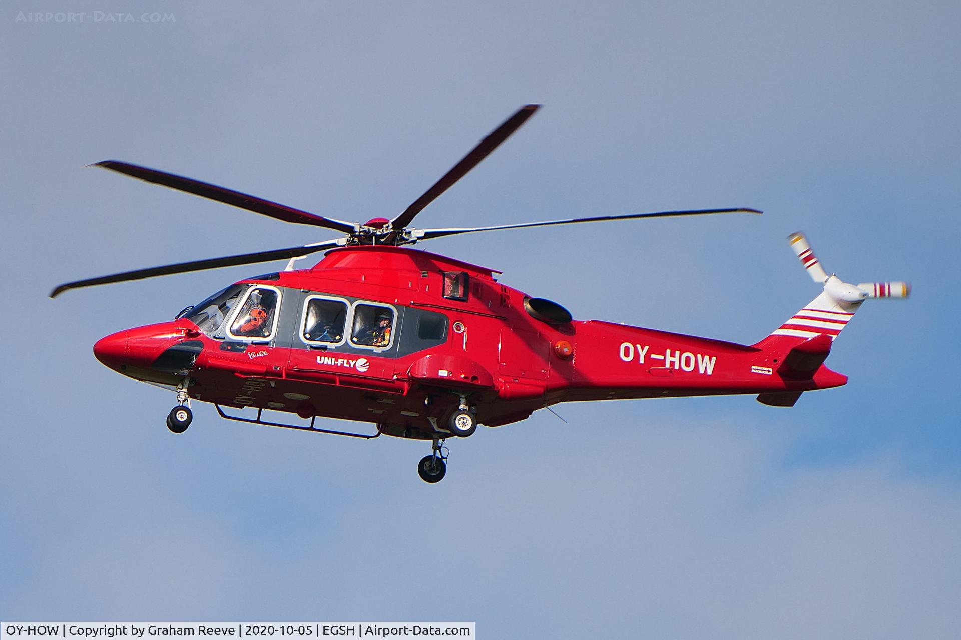 OY-HOW, 2018 AgustaWestland AW169 C/N 69068, On approach to Norwich.