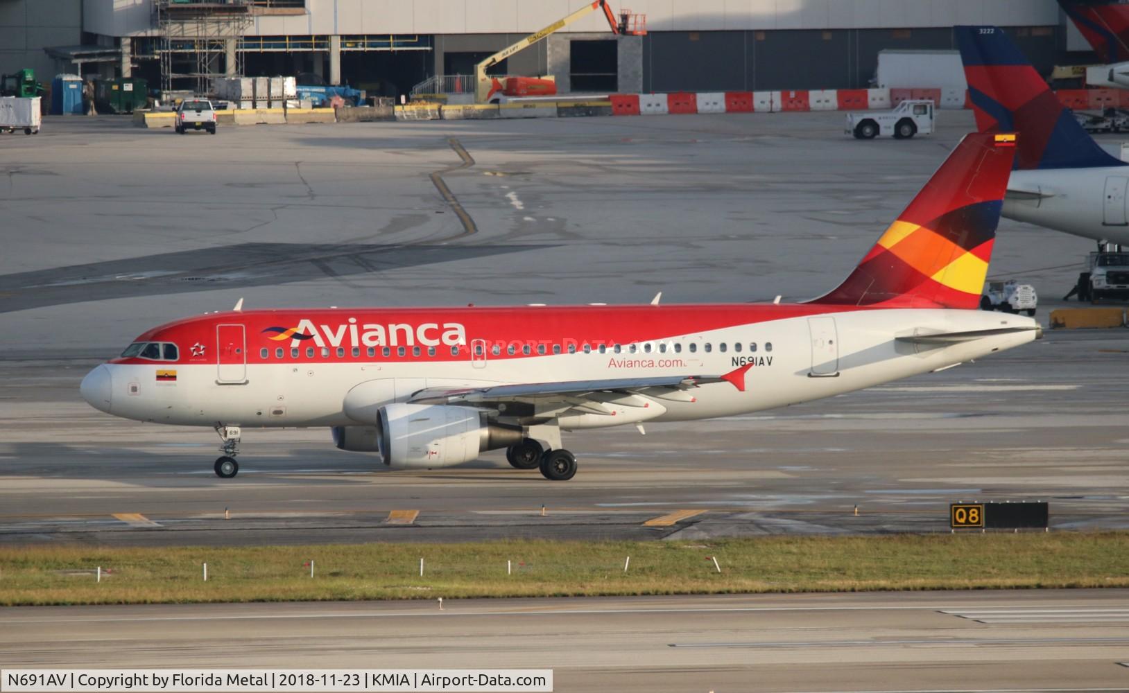 N691AV, 2008 Airbus A319-115 C/N 3691, MIA 2018