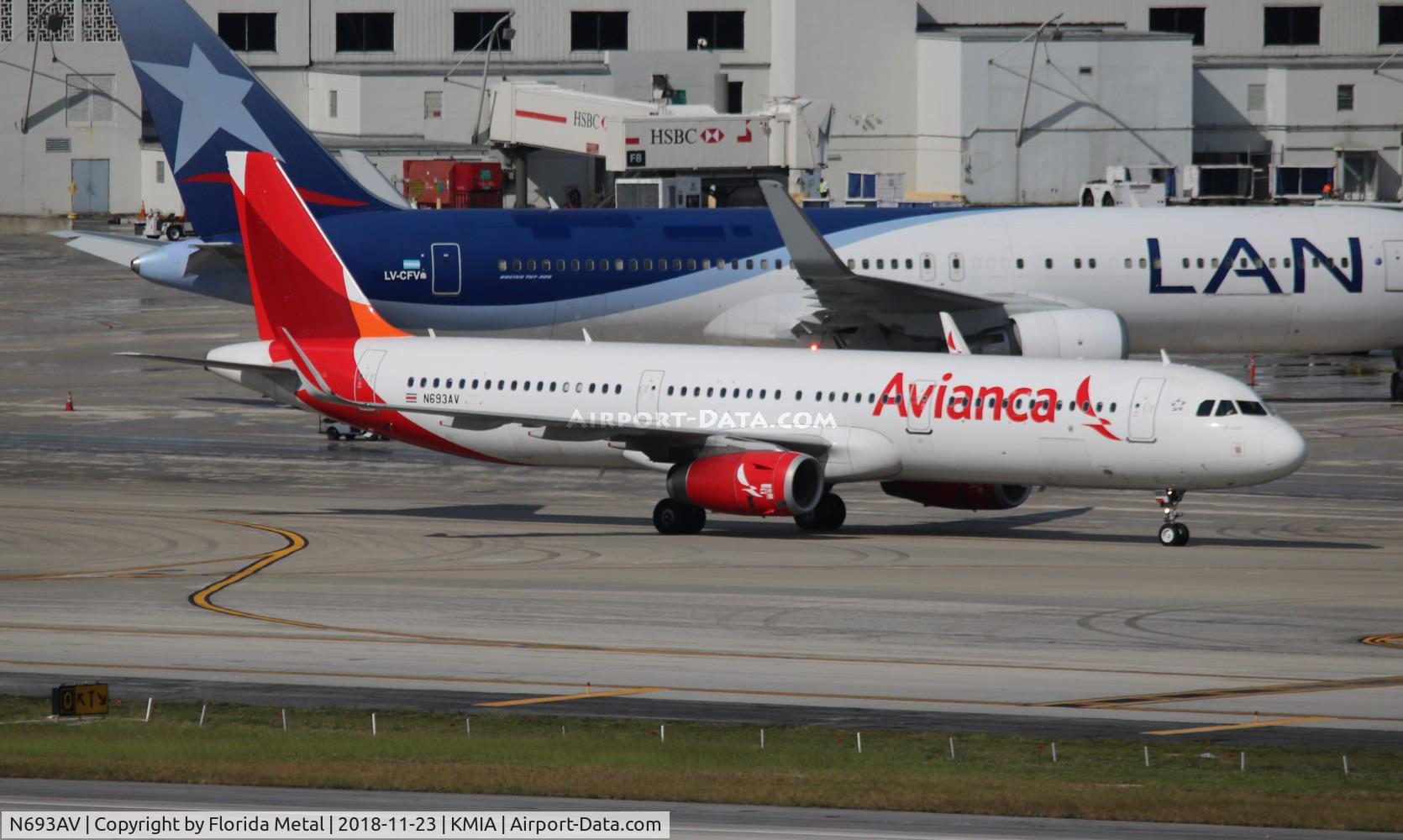 N693AV, 2014 Airbus A321-231 C/N 6002, MIA 2018