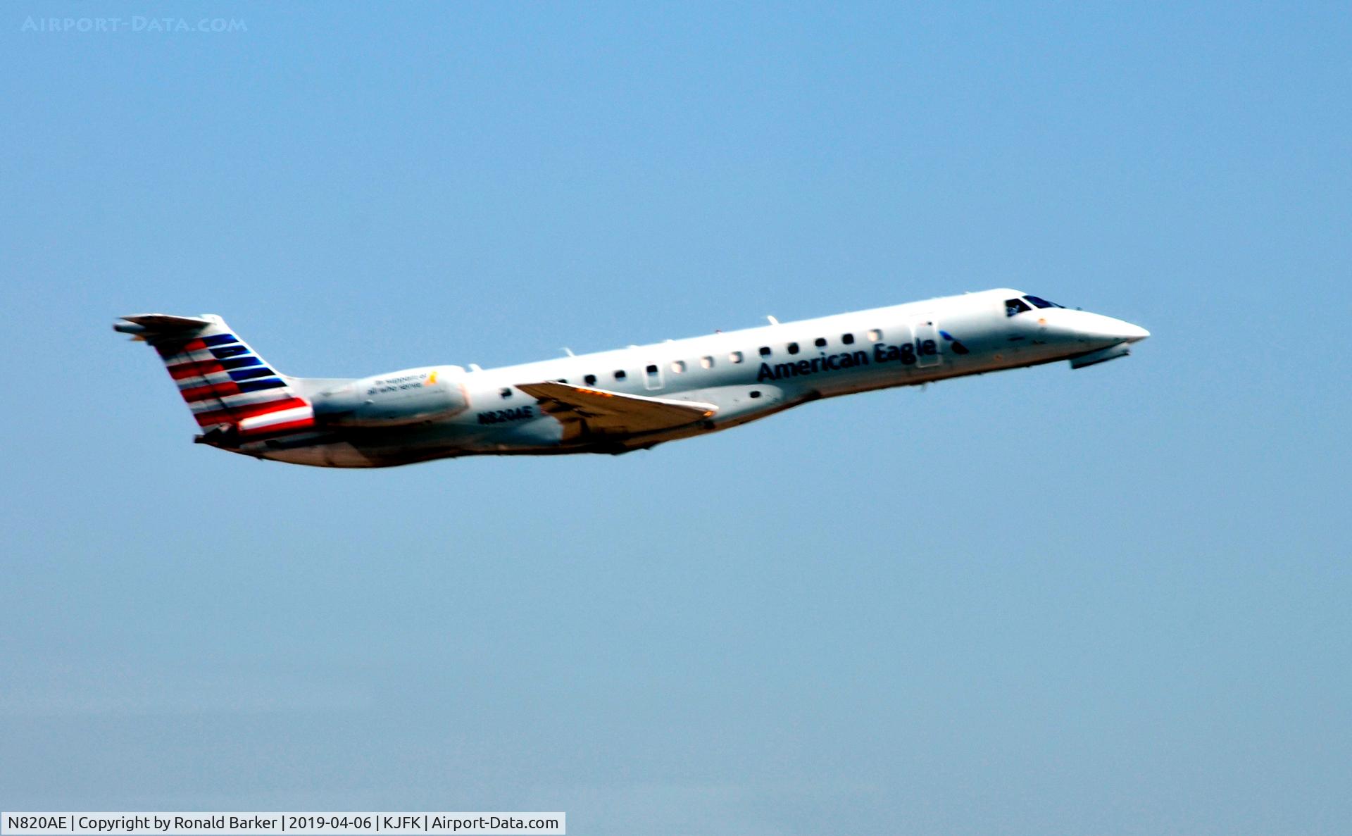 N820AE, 2002 Embraer ERJ-140LR (EMB-135KL) C/N 145576, Takeoff JFK