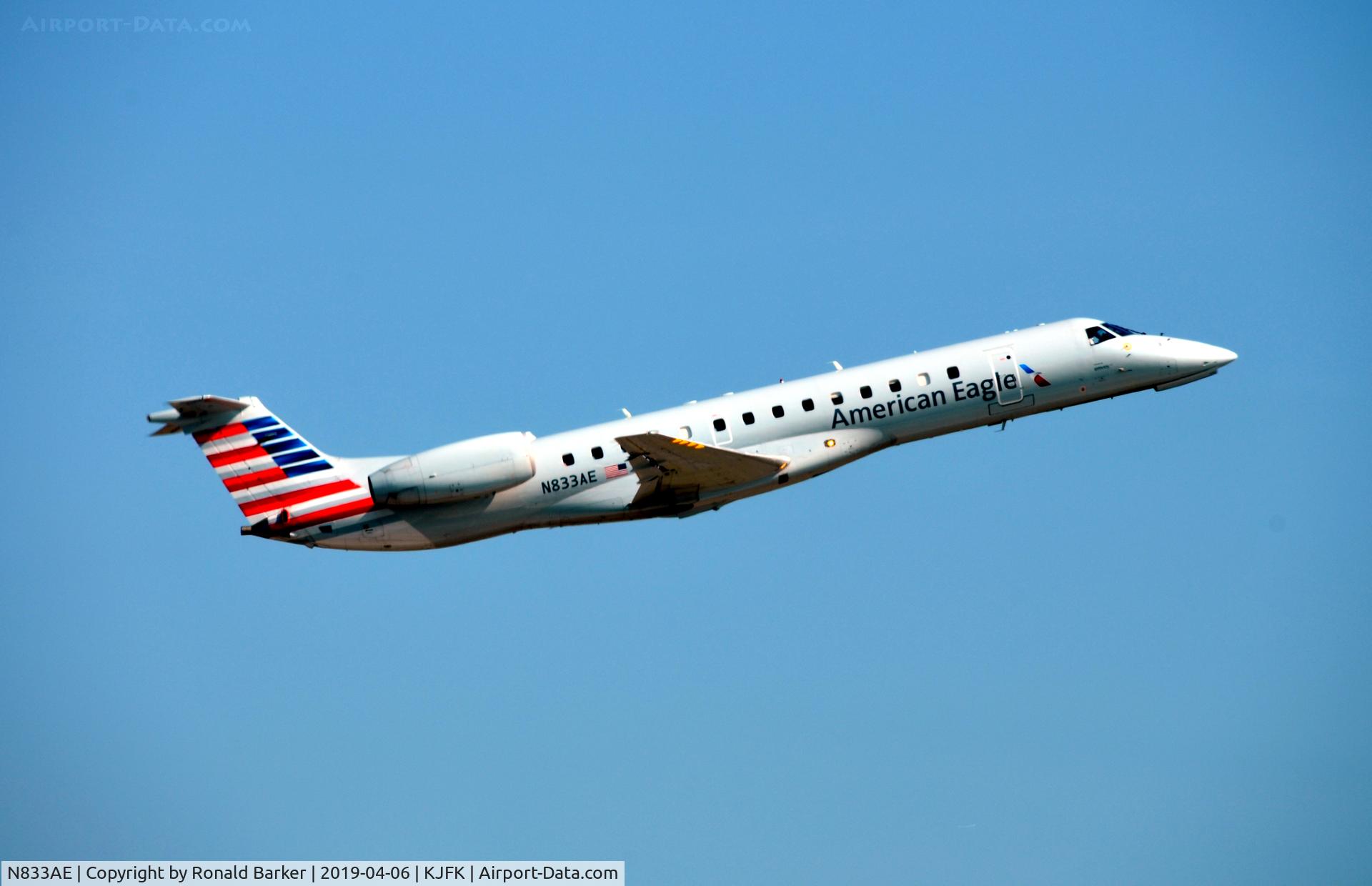 N833AE, 2002 Embraer ERJ-140LR (EMB-135KL) C/N 145629, Takeoff JFK