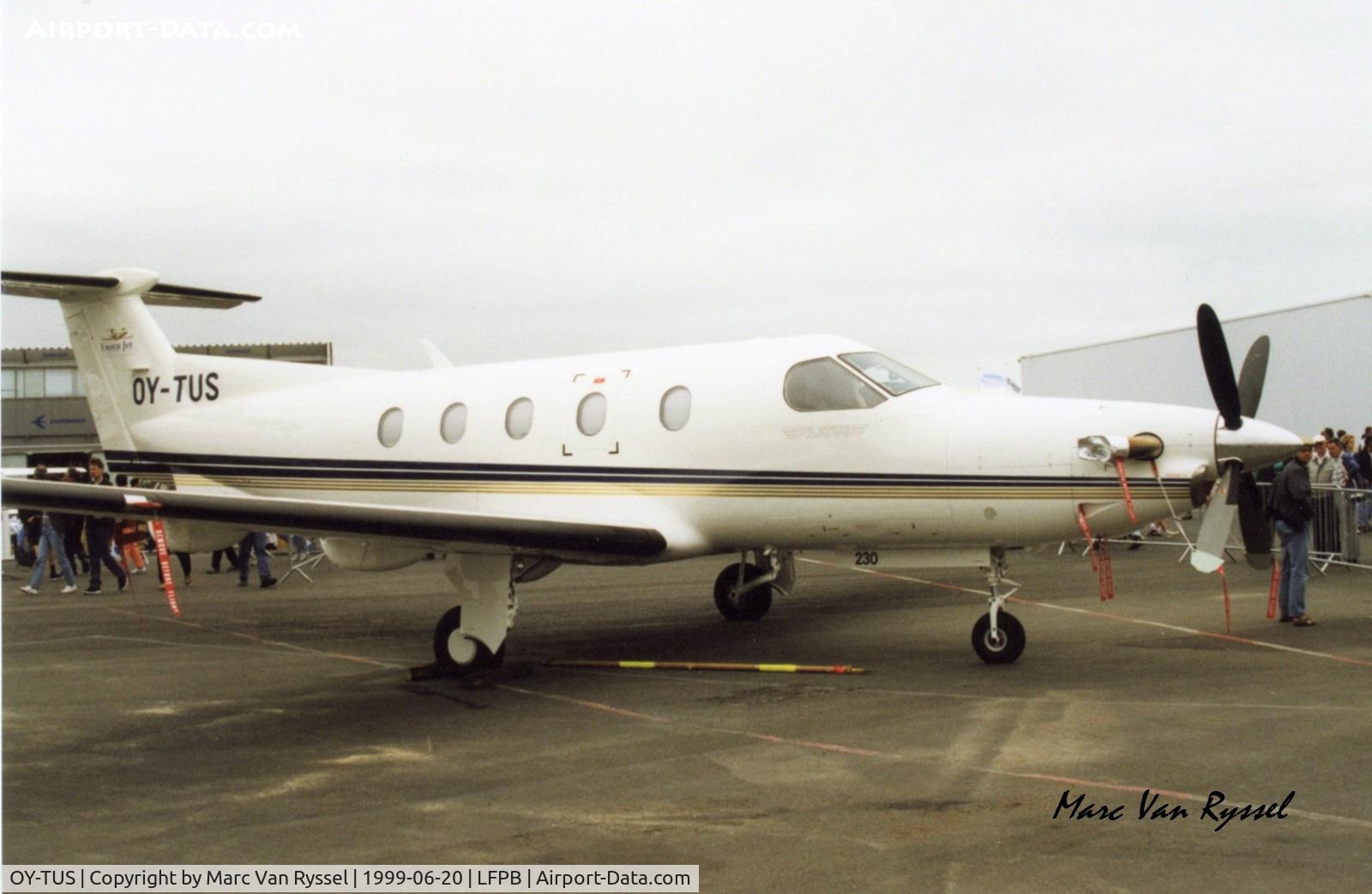 OY-TUS, 1998 Pilatus PC-12/45 C/N 230, At Paris Air Show 1999.  Ex HB-FSY.
