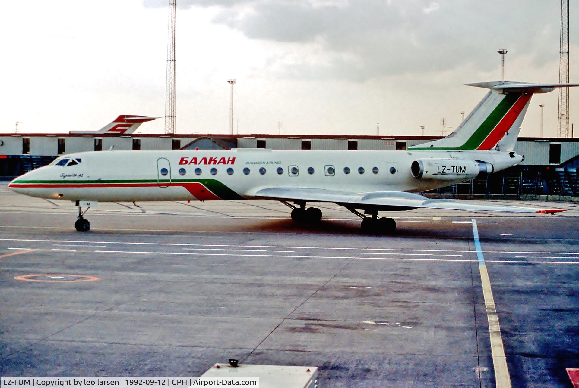 LZ-TUM, 1973 Tupolev Tu-134A-3 C/N 3351906, Copenhagen 12.9.1992