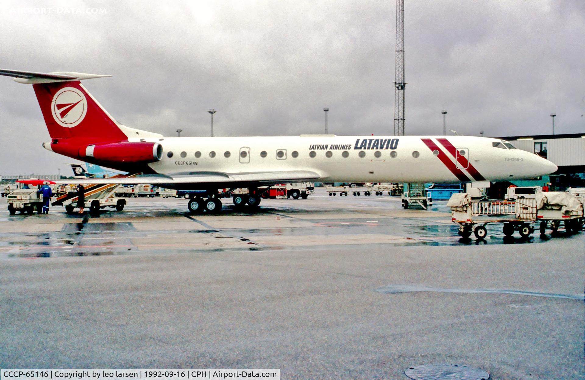 CCCP-65146, 1980 Tupolev Tu-134B-3 C/N 61000, Copenhagen 16.9.1992 Latvian AL.later YL-LBA